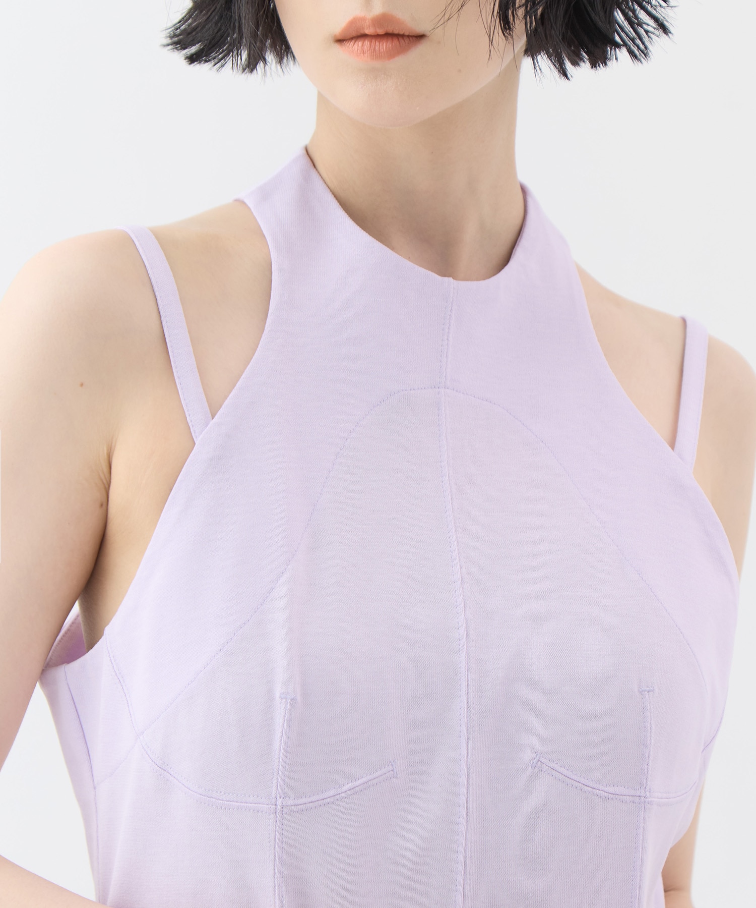 Cotton Jersey Halter Neck Dress Mame Kurogouchi