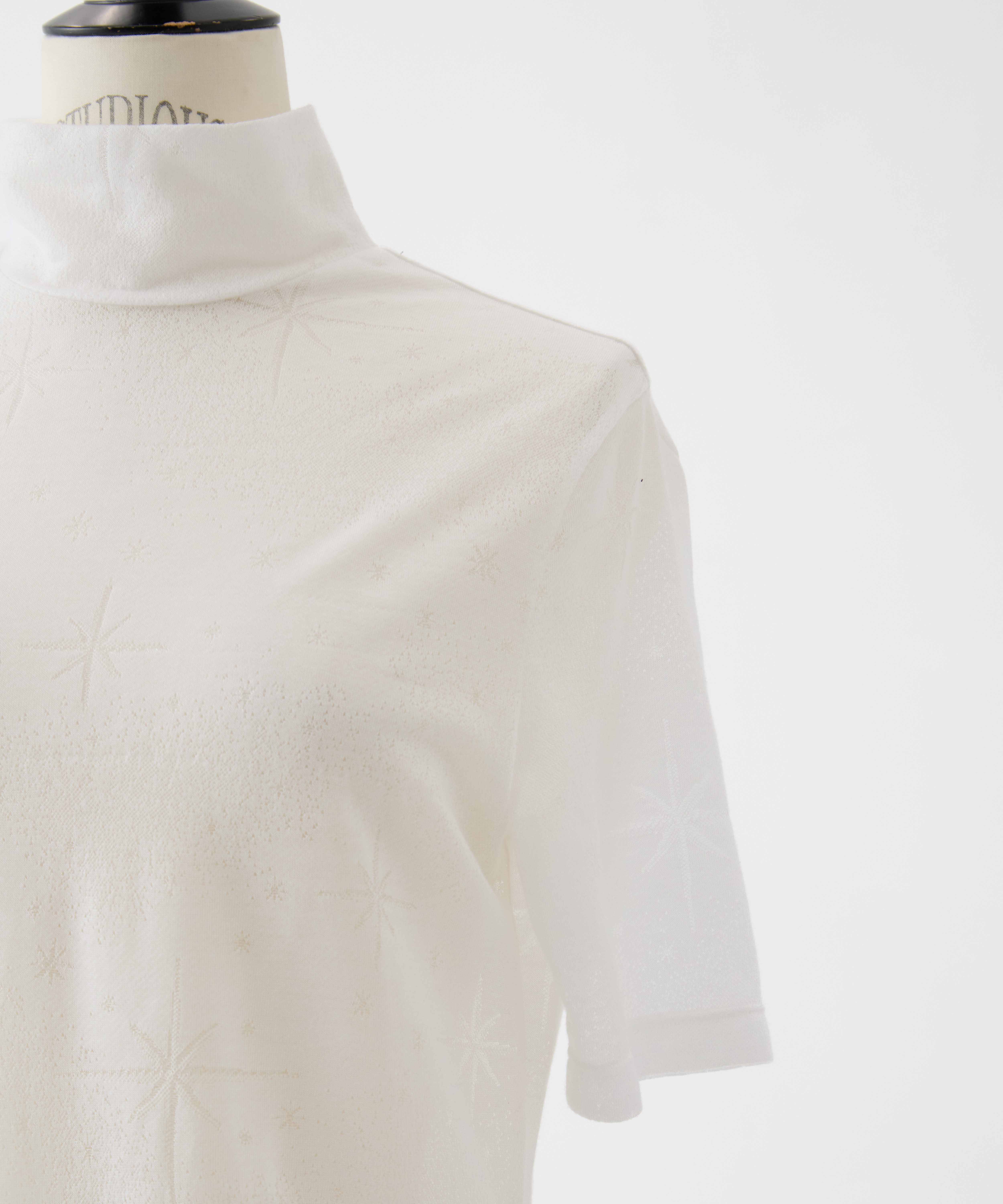 Starry Jersey Short Sleeve Sheer Top Mame Kurogouchi
