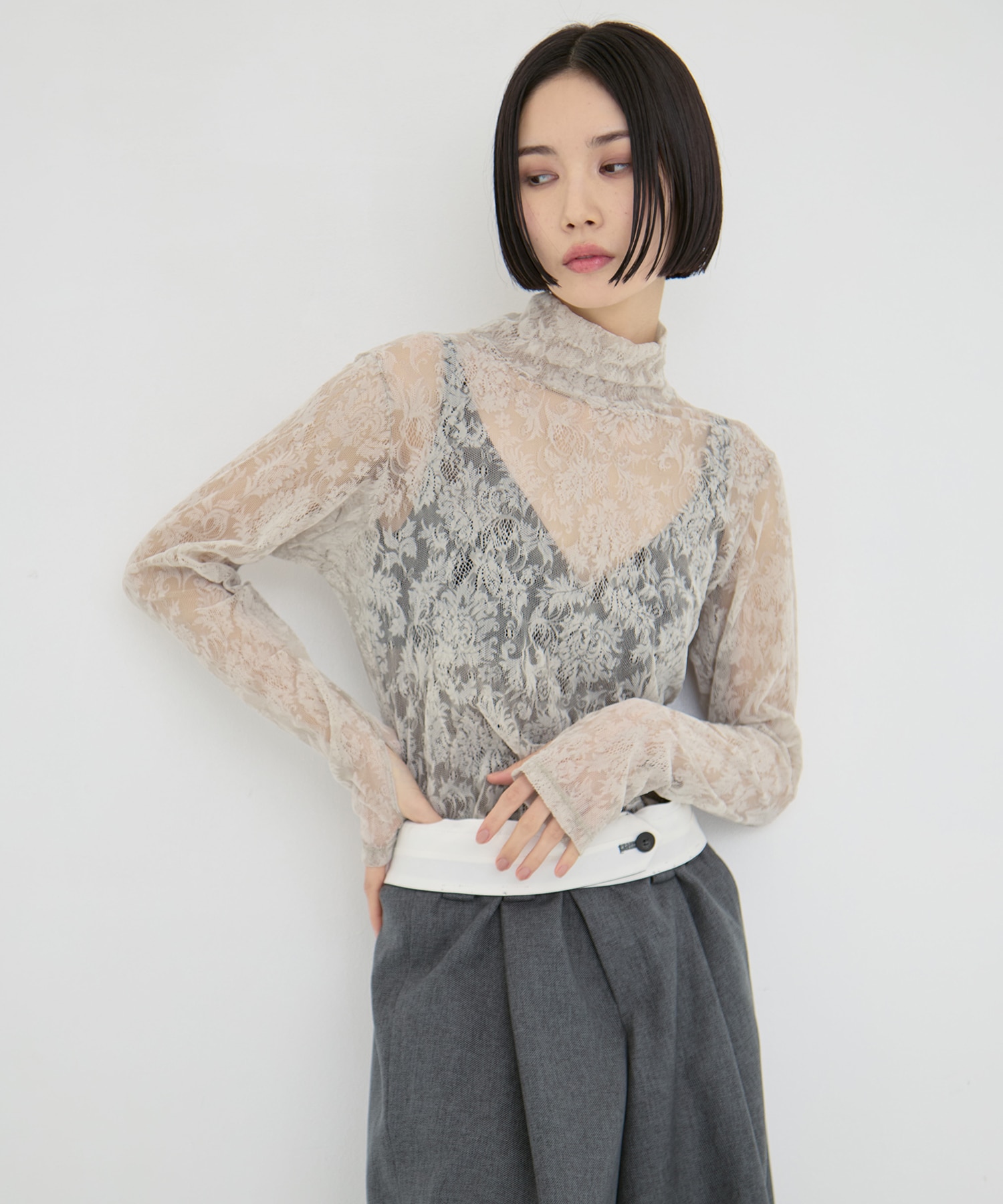 Stretch Flocky Lace Top STUDIOUS