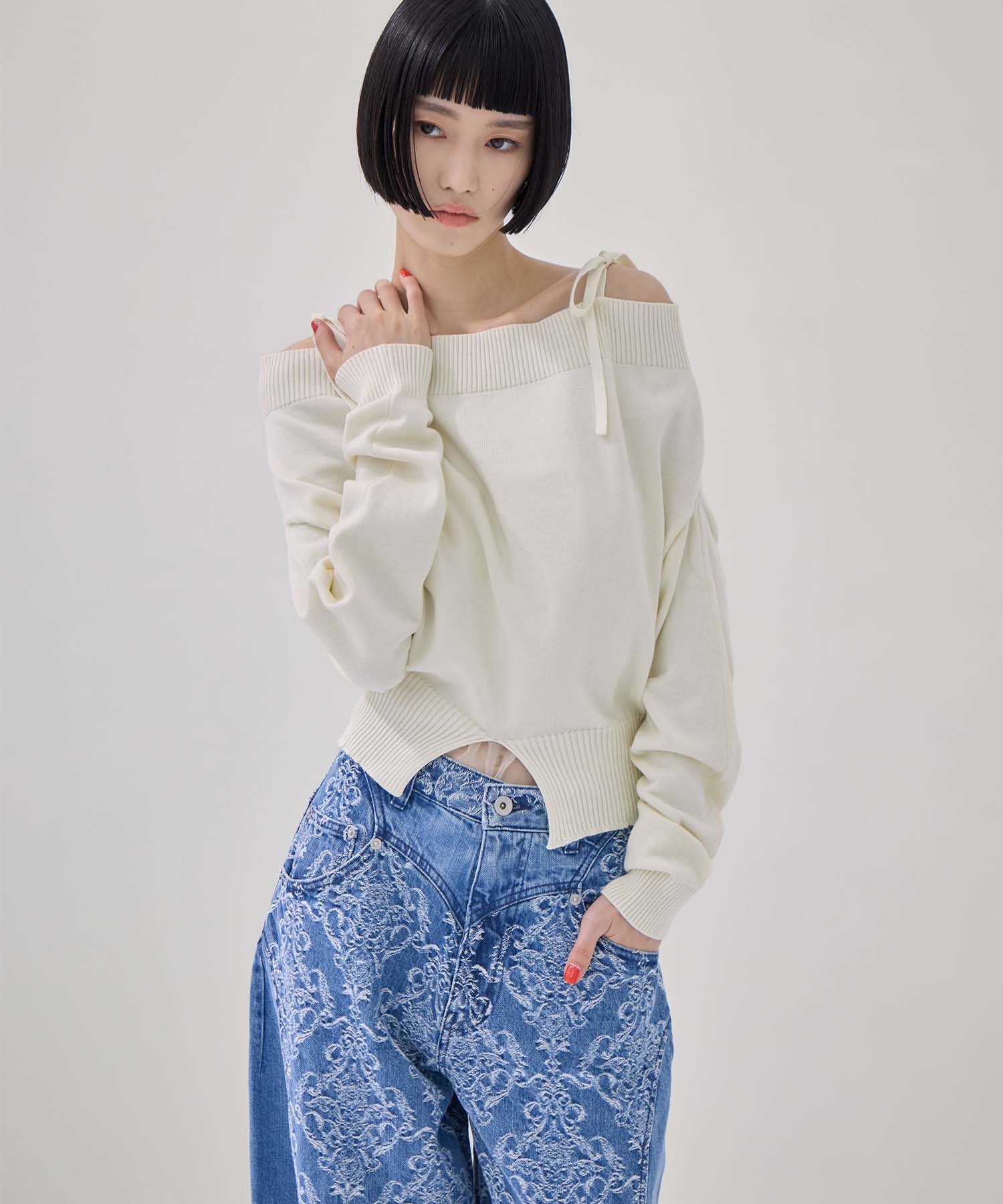 別注2WAY BORELO KNIT TOPS TAN