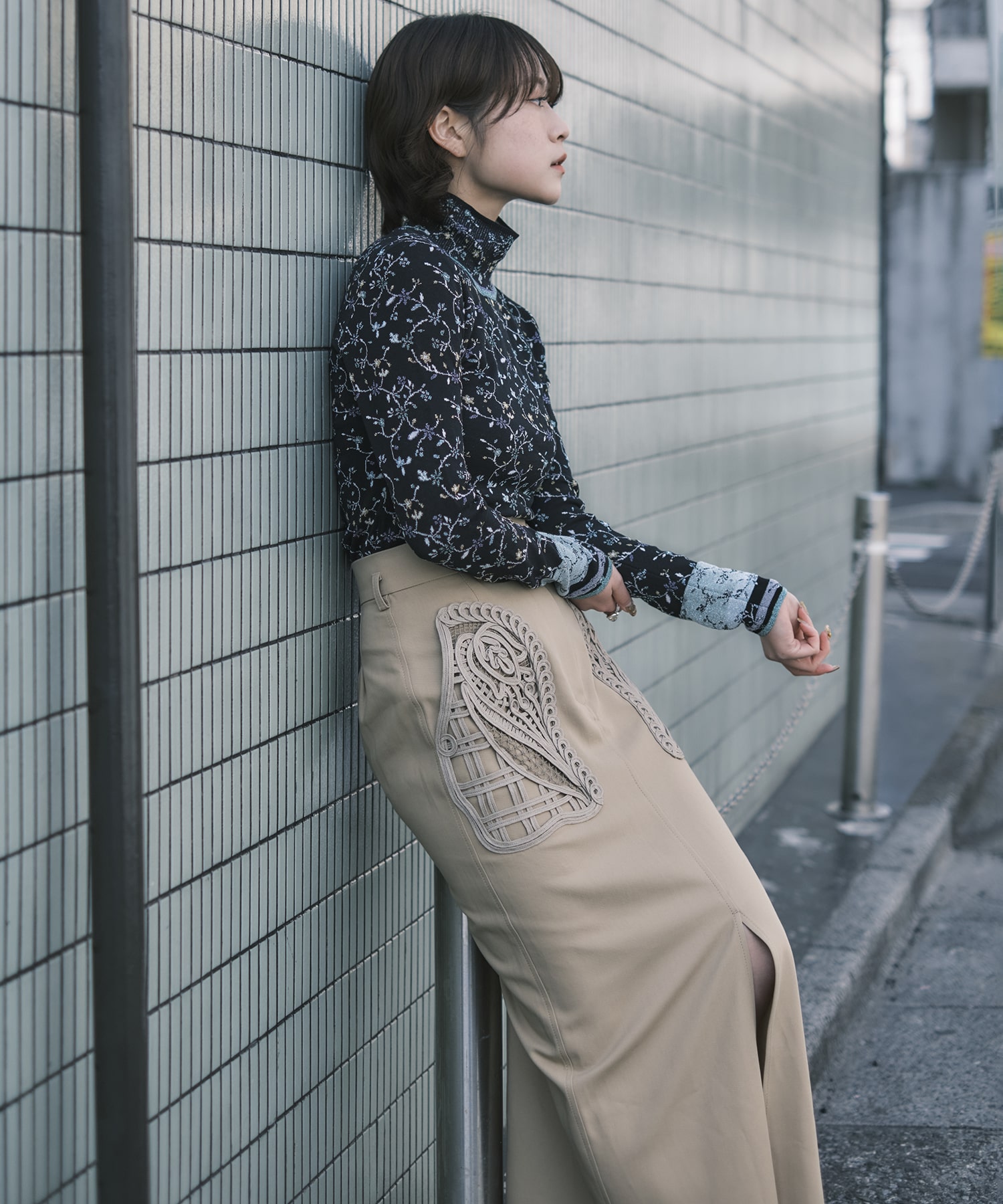 Cording Embroidery Detailed I-line Skirt Mame Kurogouchi