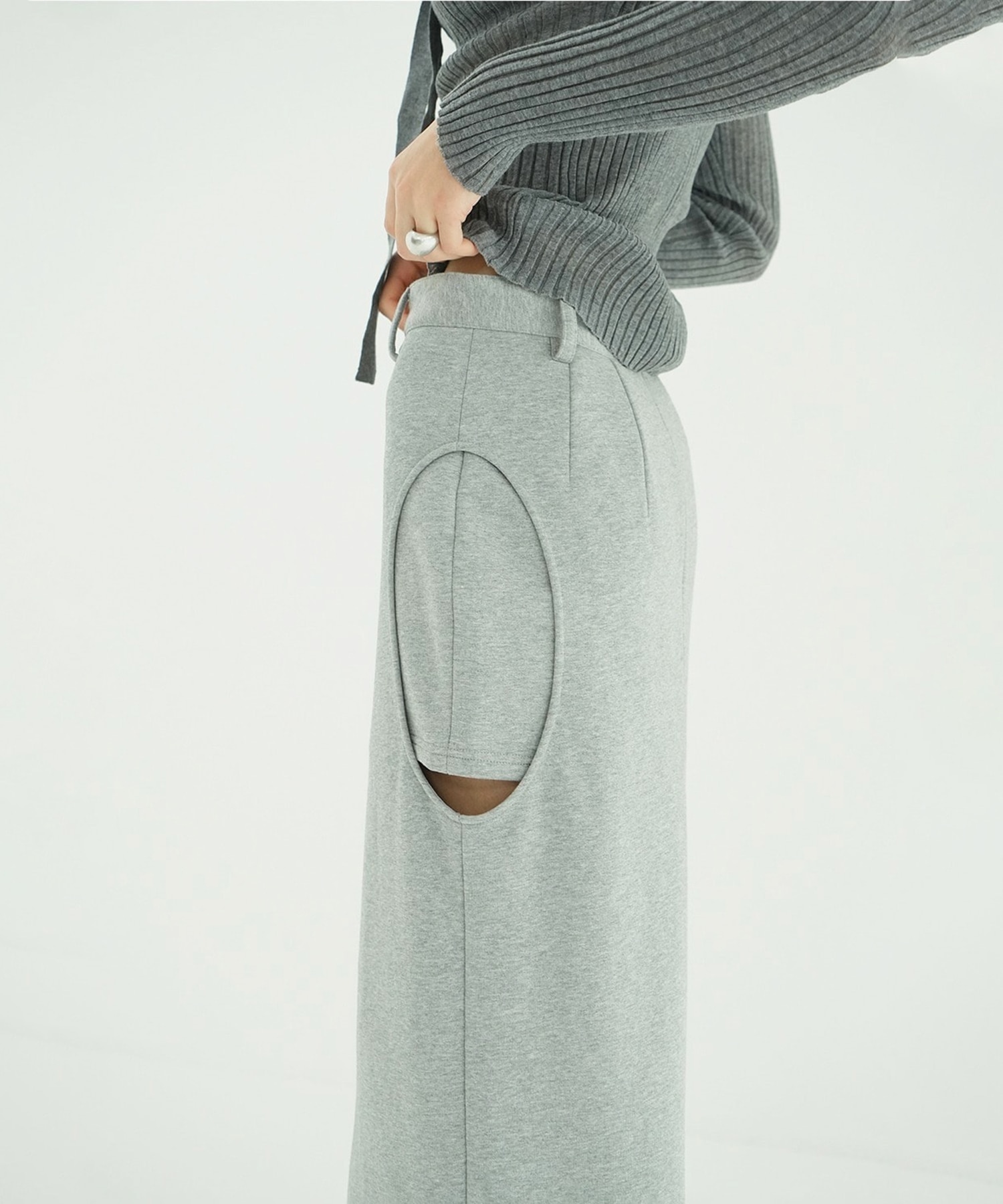 CIRCLE CUT SWEAT SKIRT CLANE