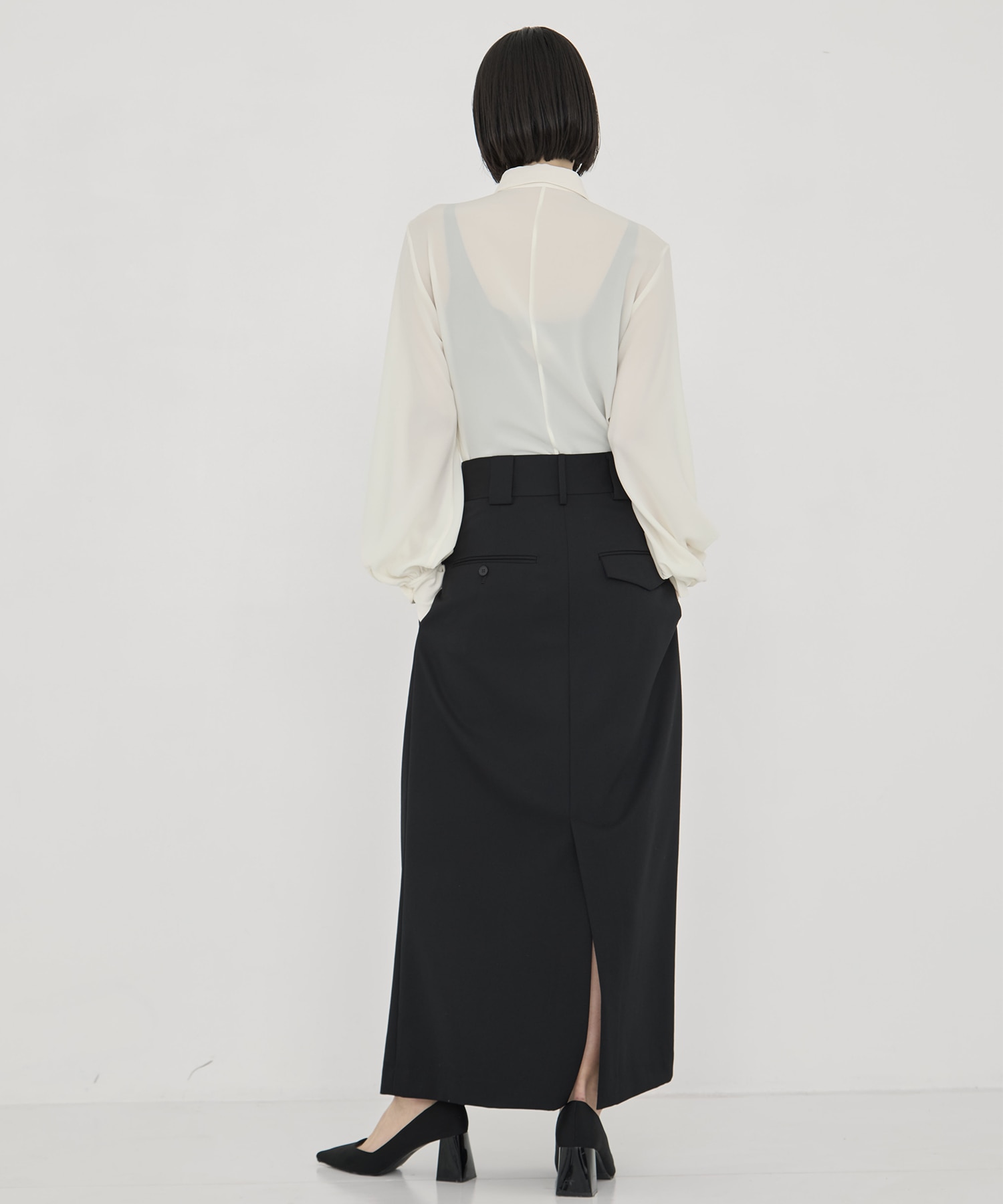 BLACK FORMAL HIGH WAIST SKIRT CINOH