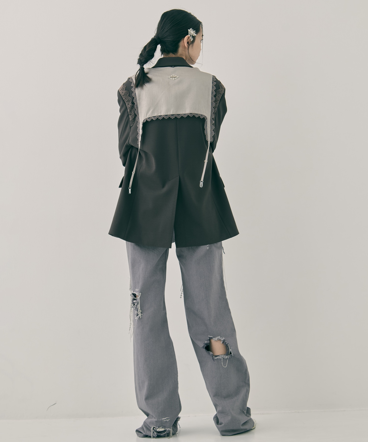 garter collar peaked lapel jacket tanakadaisuke
