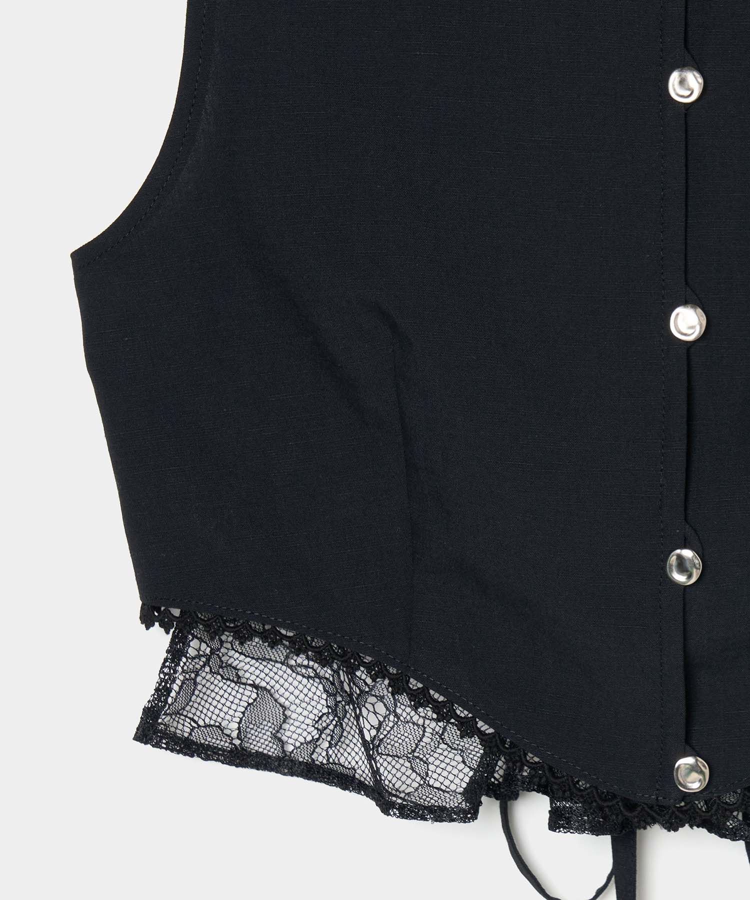 back lace curtain no sleeve blouse tanakadaisuke