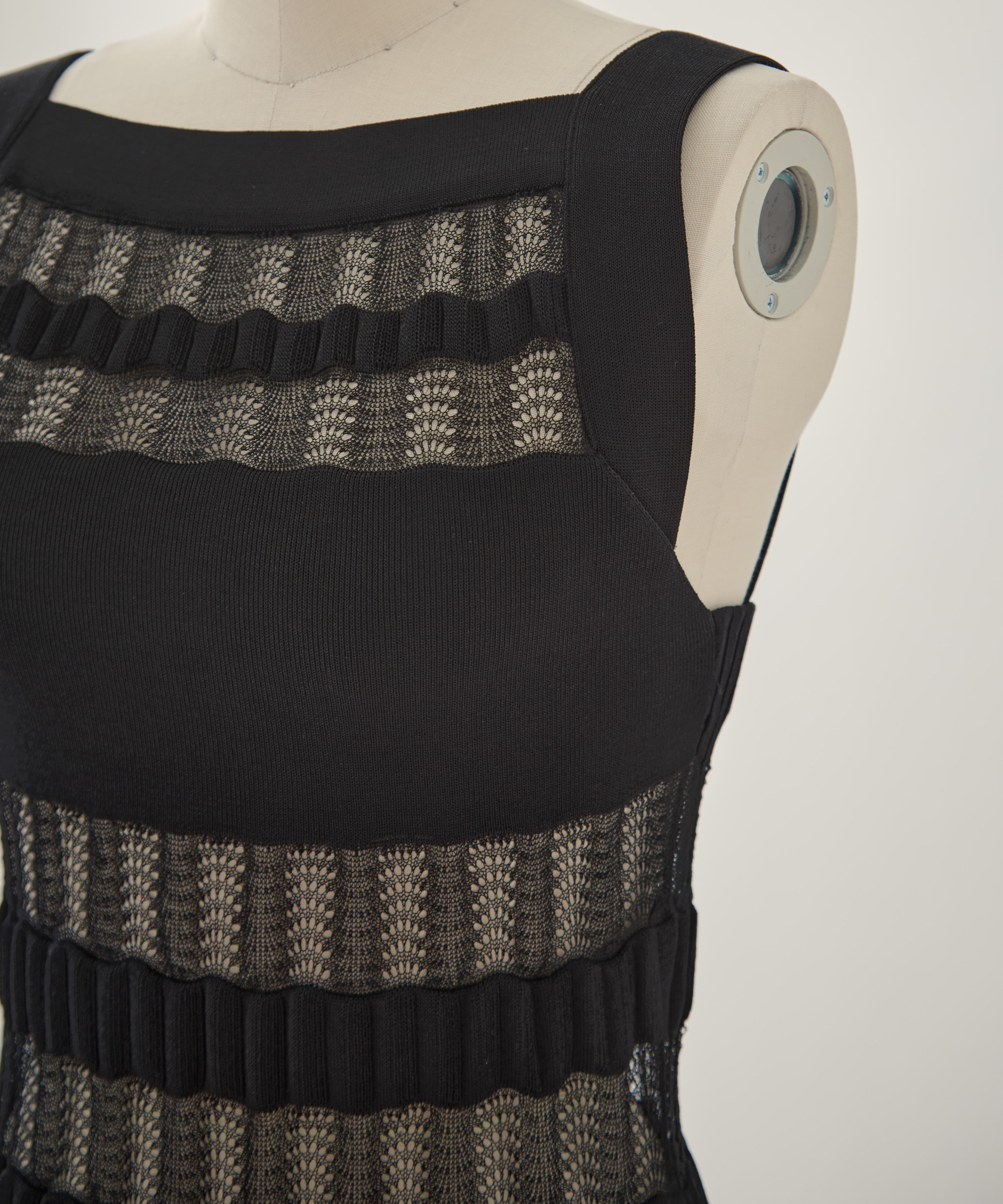 SHEER STRIPE KNIT LONG DRESS FETICO