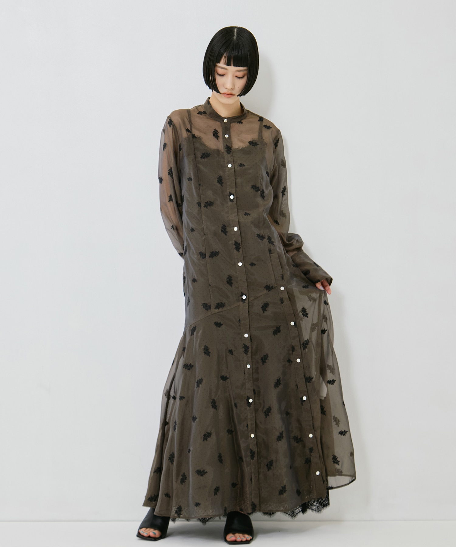 DOT FLOWER VEIL DRESS AMERI