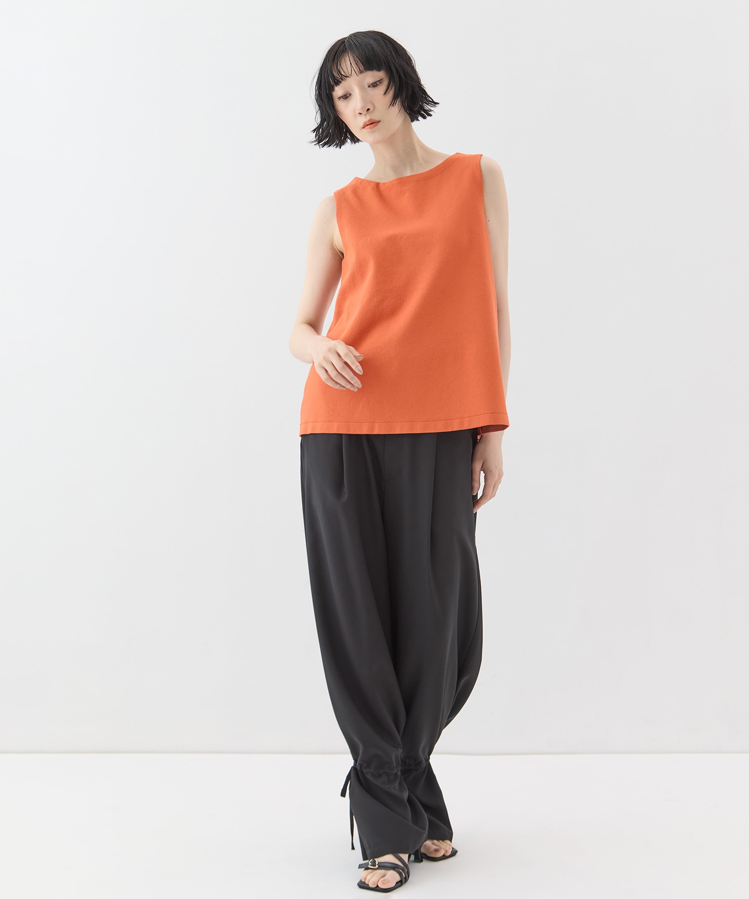 別注no sleeve knit tops WRAPINKNOT