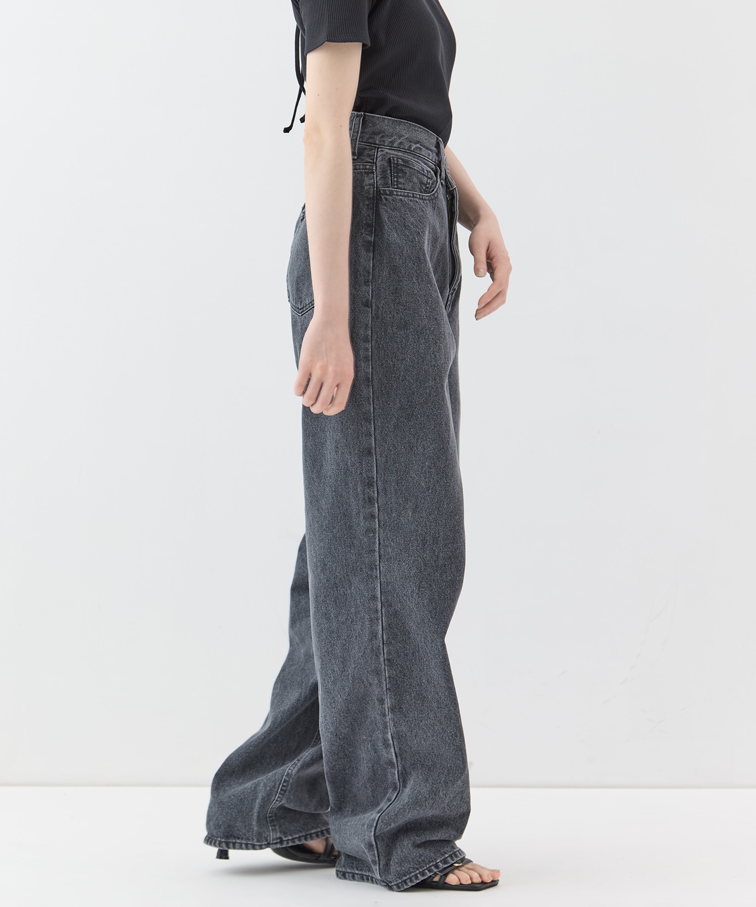 DOUBLE WAIST DENIM PANTS STUDIOUS