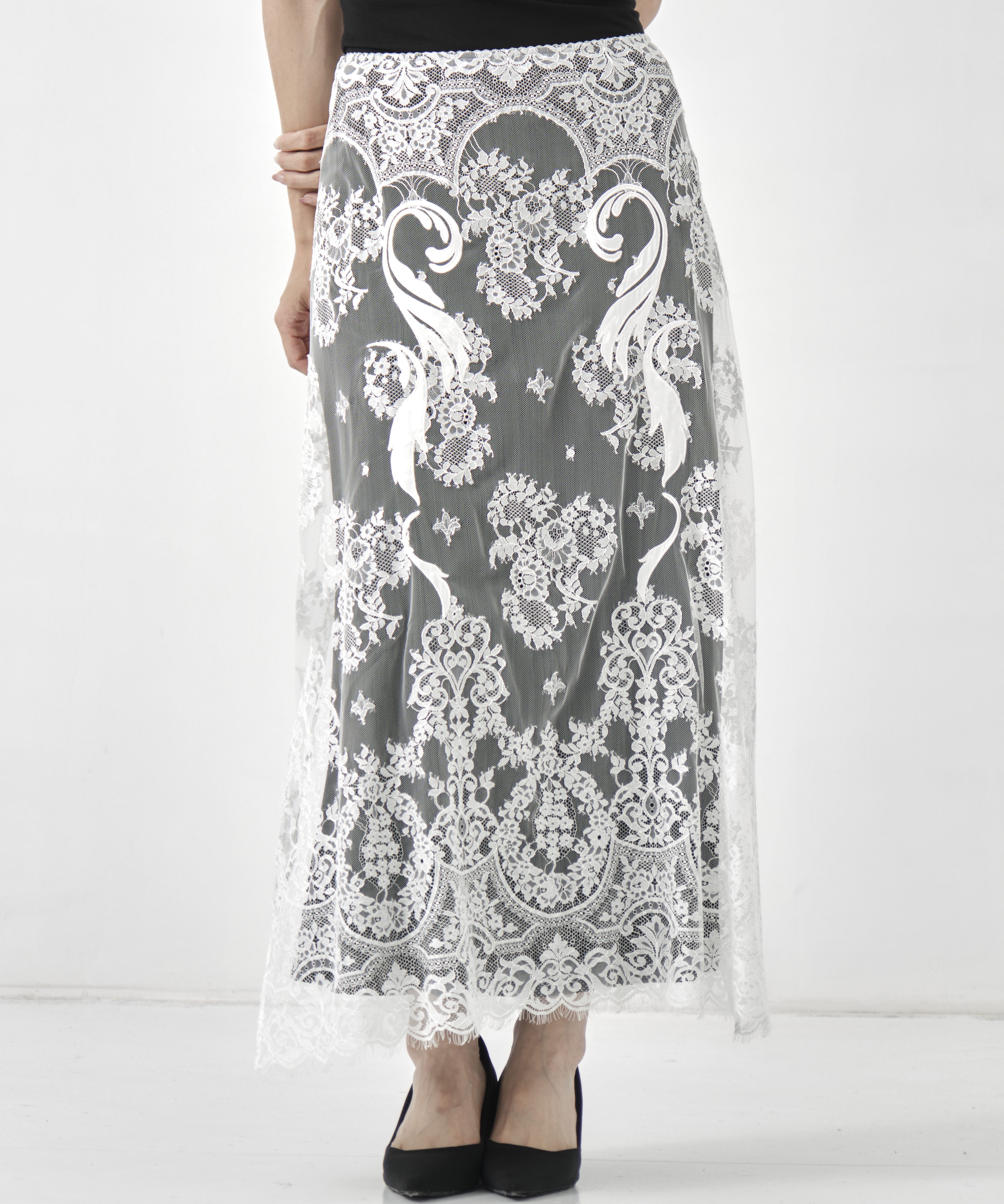 EMBROIDERED LACE SKIRT FETICO