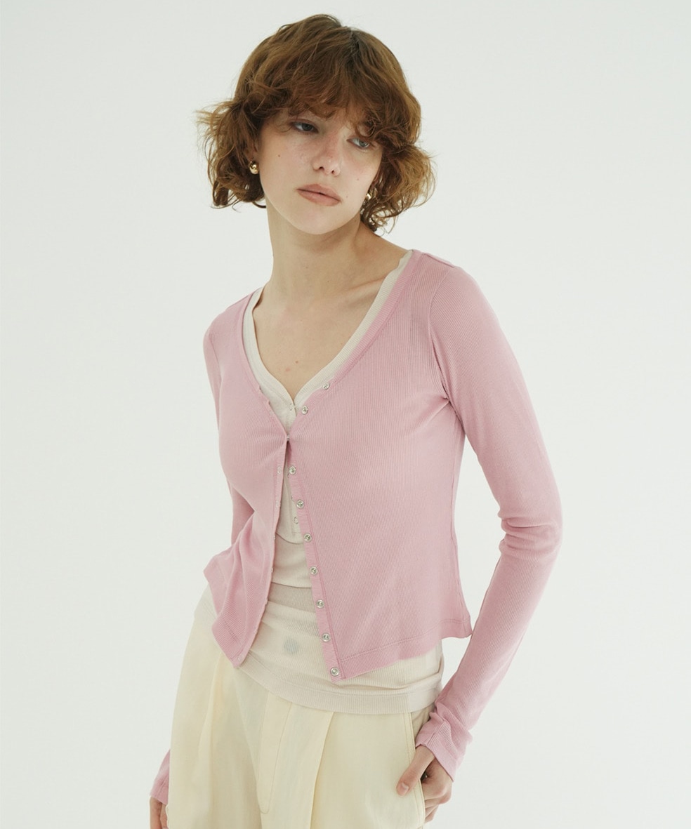 CURVED NECK LAYERED SET TOPS CLANE