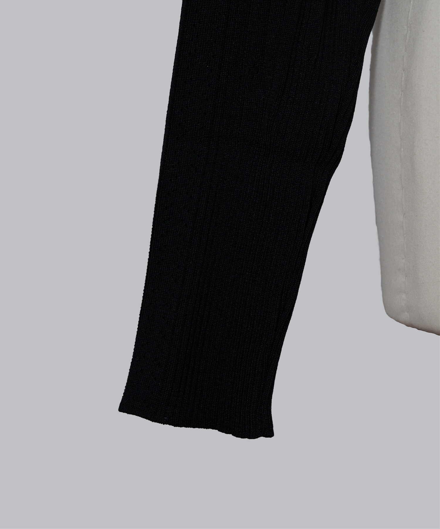 Ribbed Eyelet Knit Long Sleeve Top Mame Kurogouchi