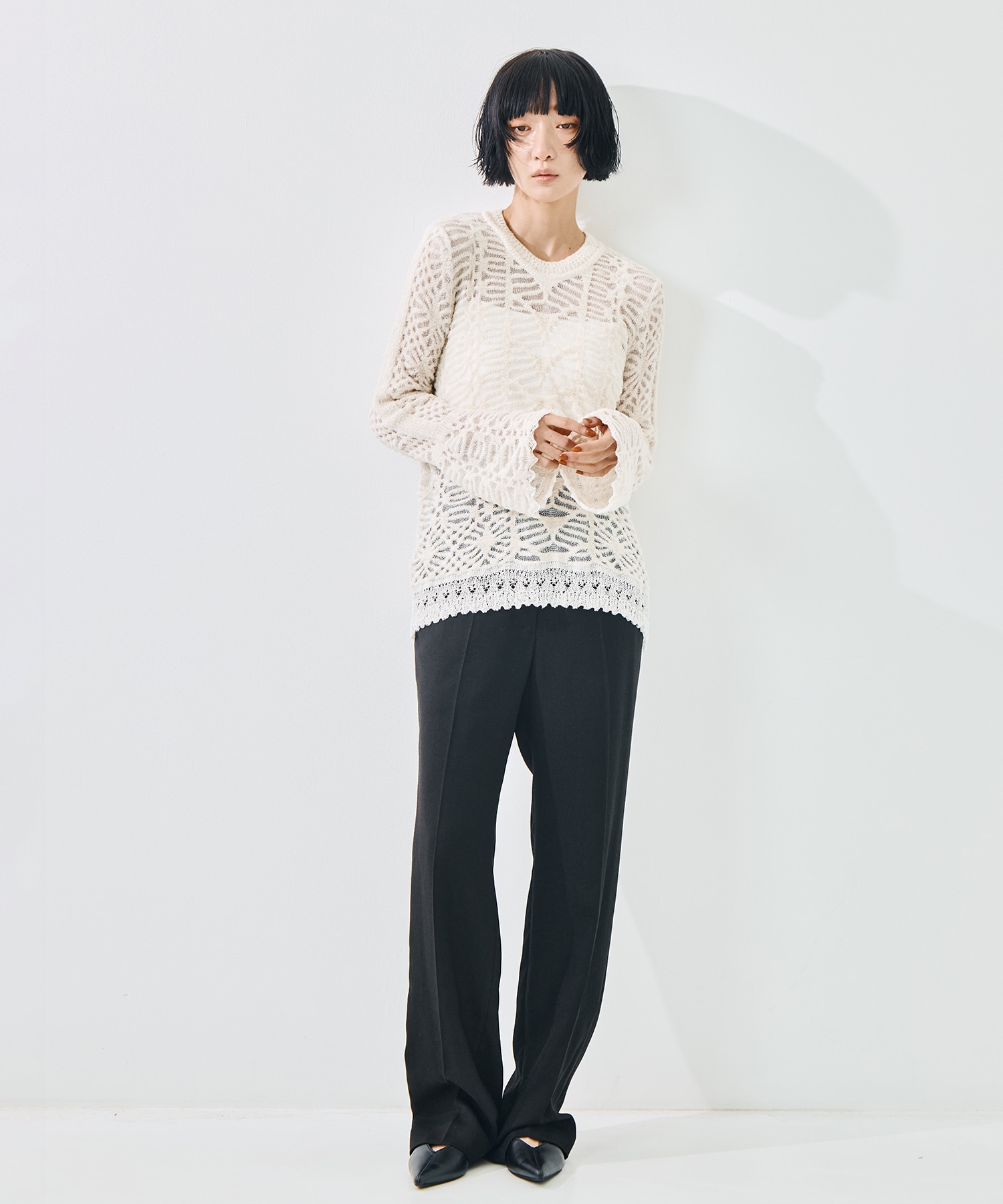 Sheer Jacquard Mole Knit Top Mame Kurogouchi