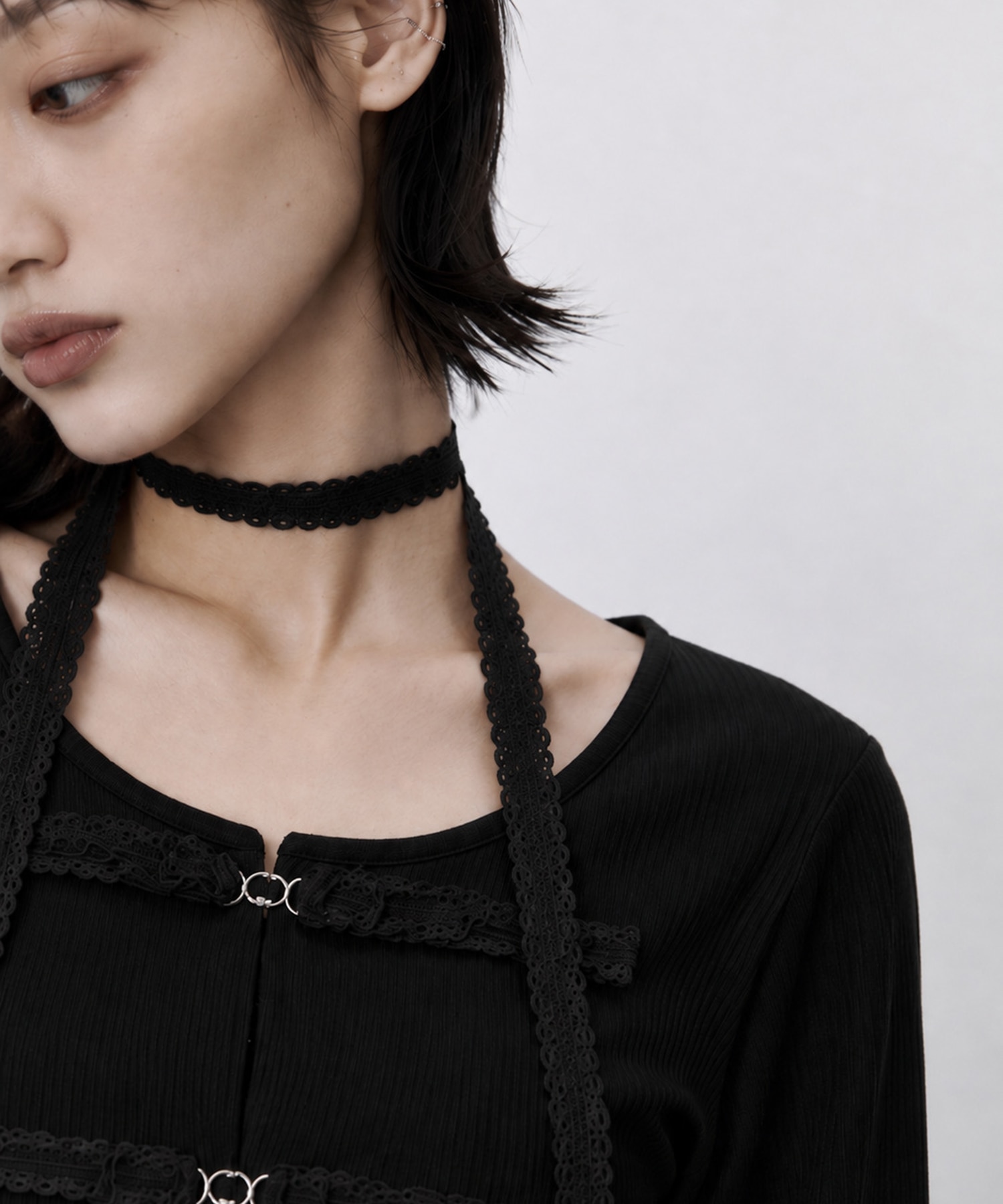 別注 choker ribbon cardigan tanakadaisuke