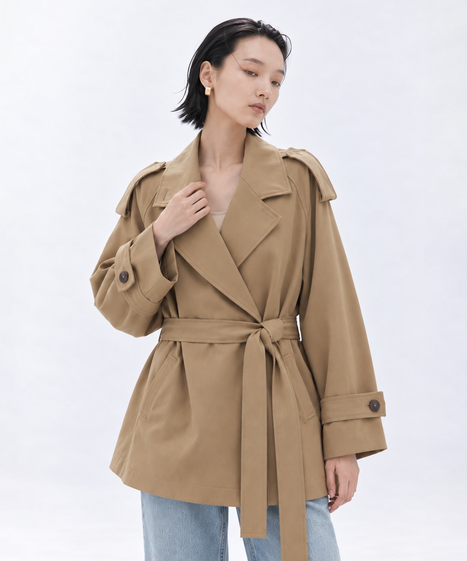 Belted Short Trench Coat STUDIOUS