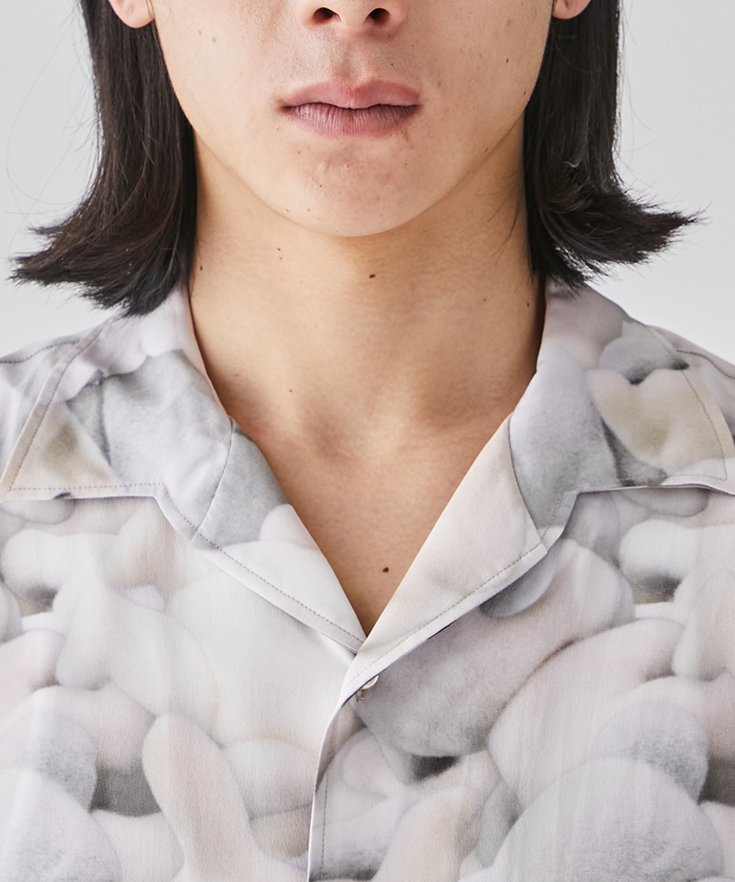 PRINT OPEN COLLAR SHIRT MASU