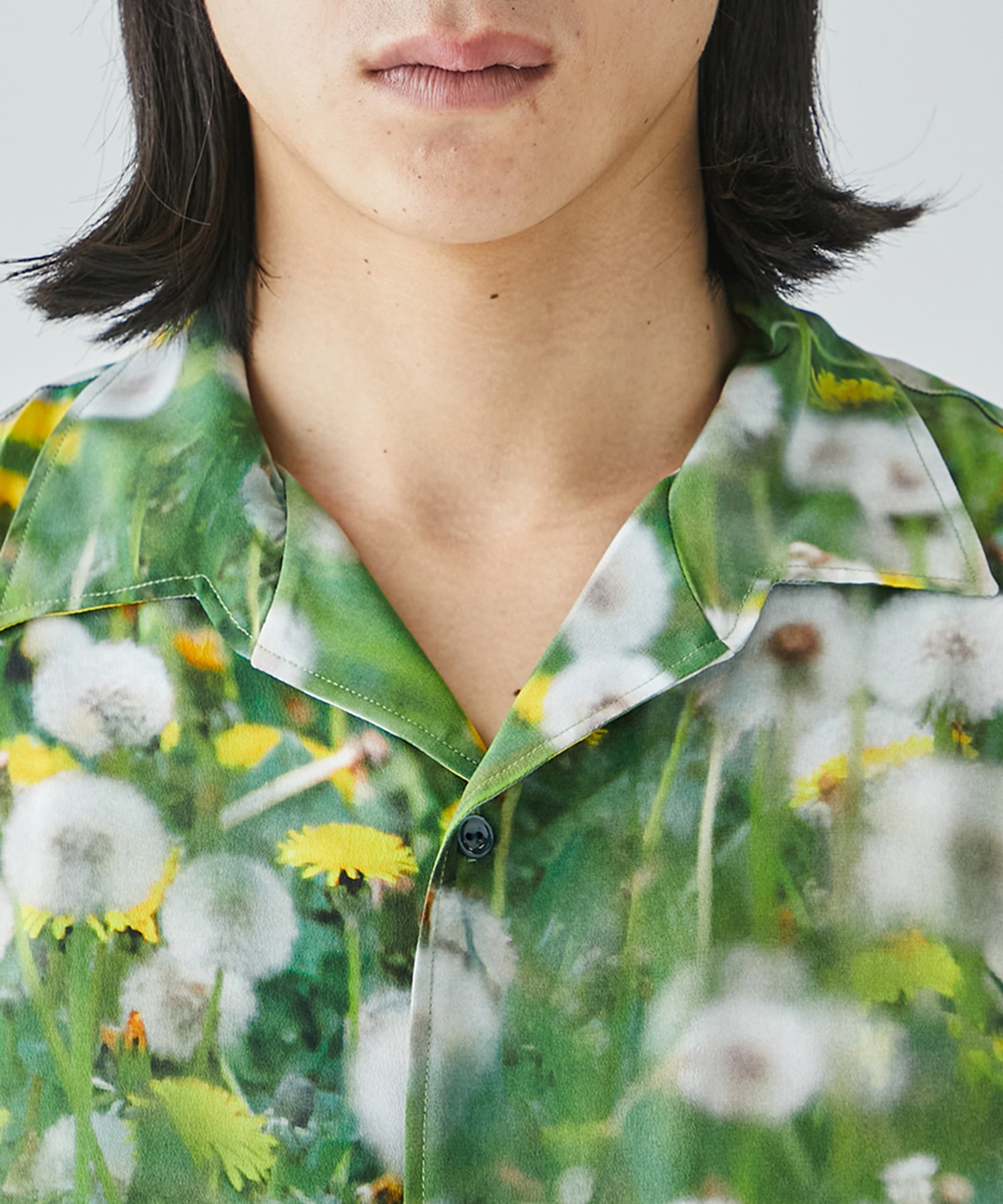 PRINT OPEN COLLAR SHIRT MASU