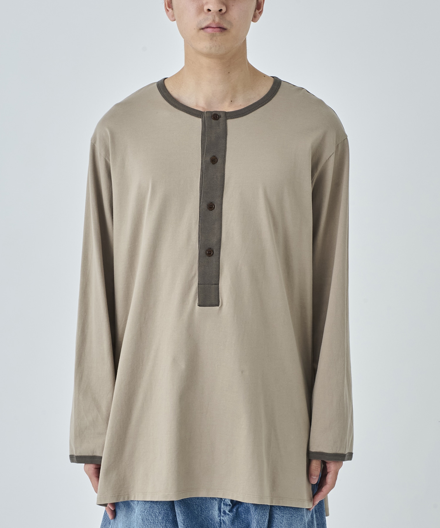 Henley Neck Long Sleeve Shirt MATSUFUJI