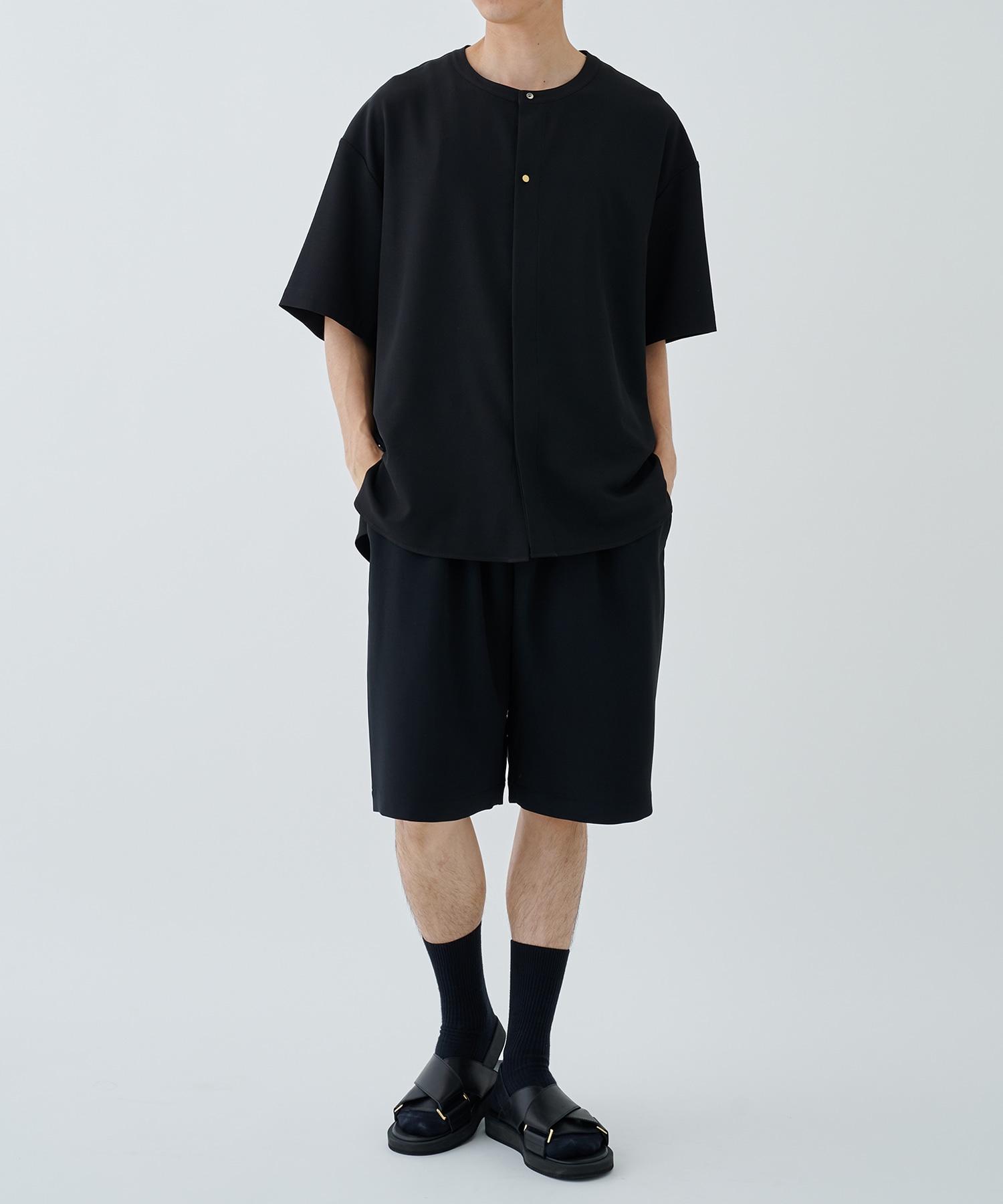 Stretch Twill   Front Fly Like Short Sleeve Shirt CULLNI