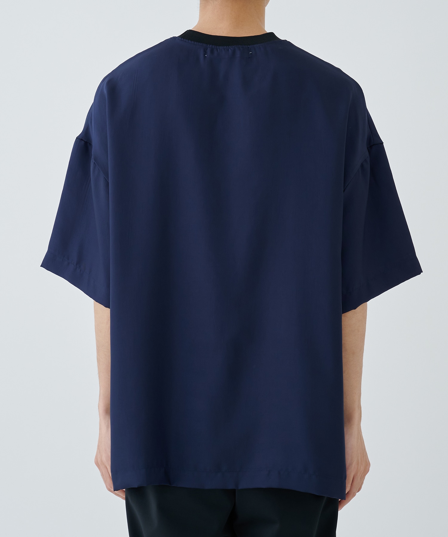 Silky Twill Simple Modern Rib Neck Pullover CULLNI