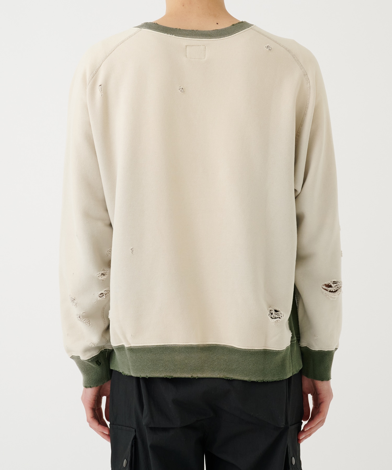 2-Tone Crew Neck Sweat Shirt - Cotton French Terry NEEDLES