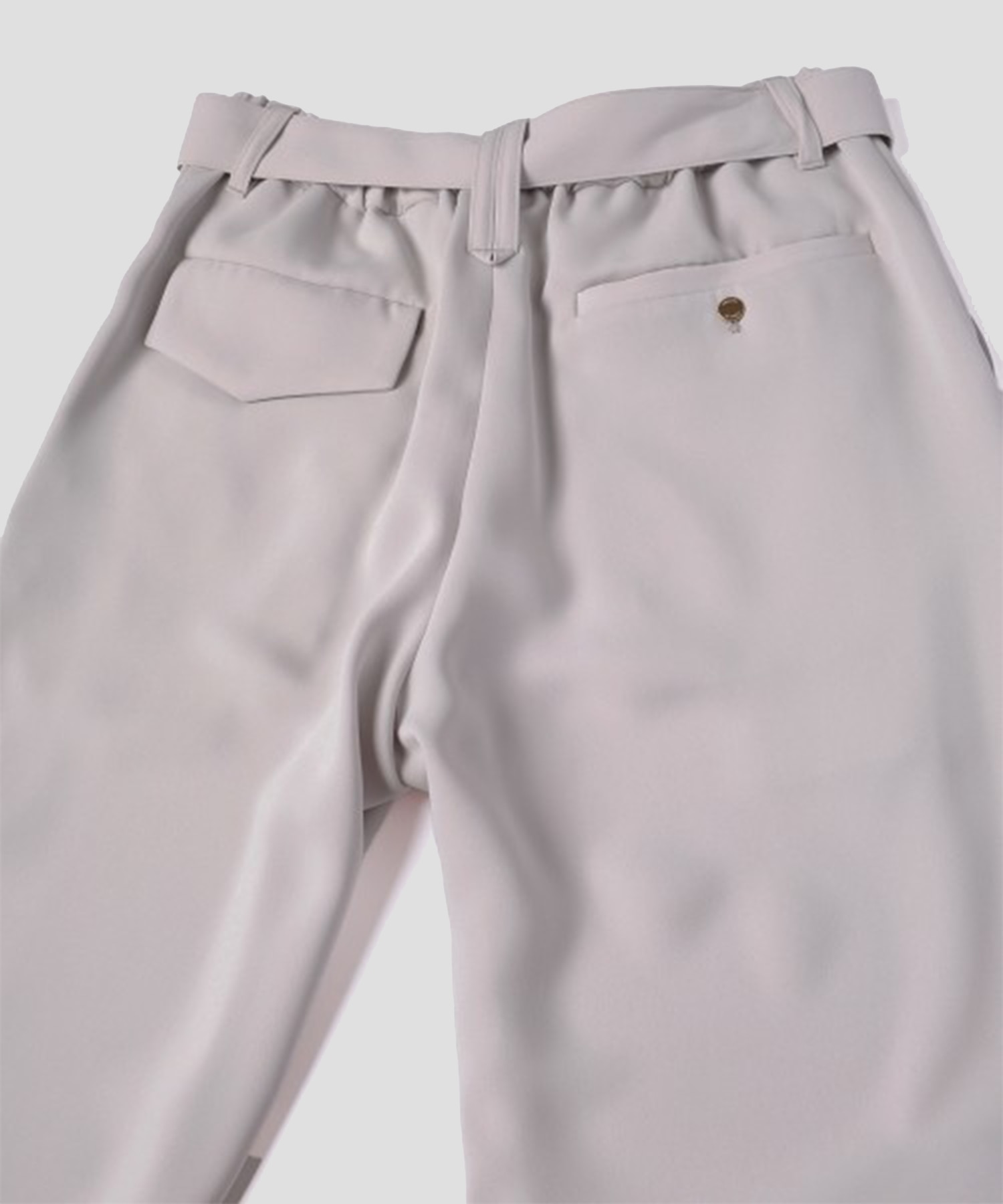 Double Satin 1Tuck Pant with Long Belt CULLNI