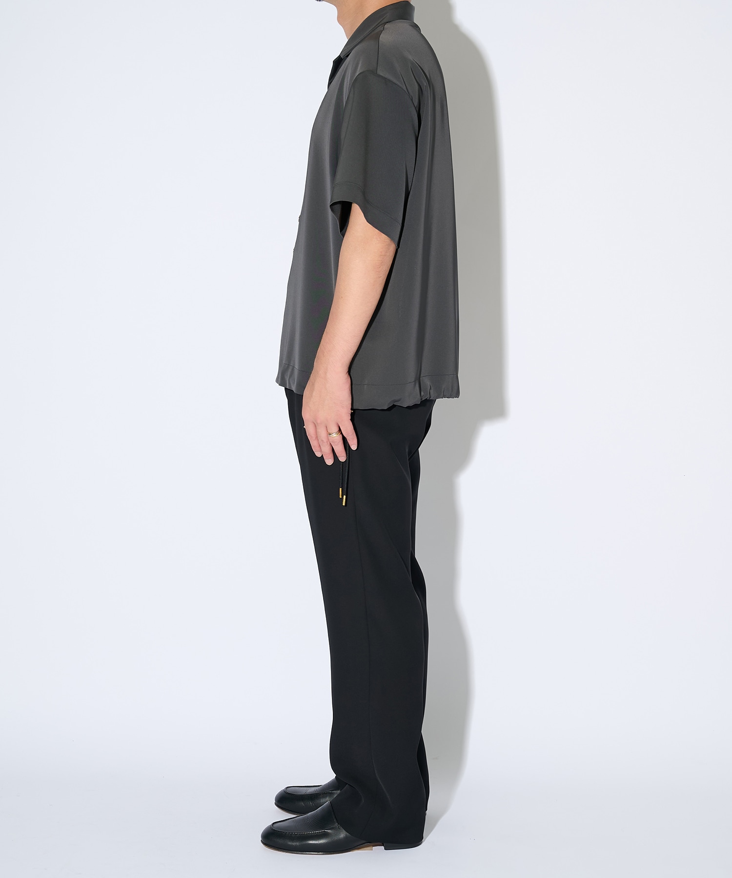 Dry Stretch Twill Drawstring Open Coller Short Sleeve Jaket CULLNI