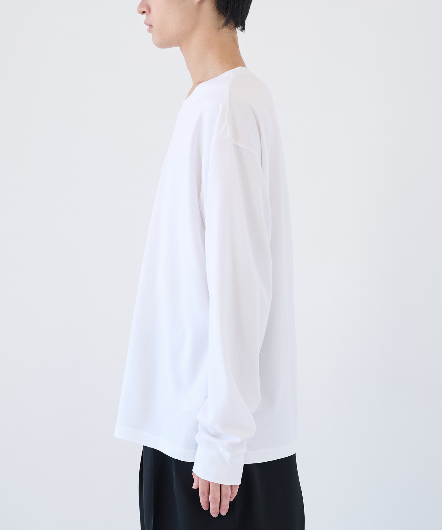 COTTON DOUBLE FACE OVERSIZED L/S TEE ATTACHMENT