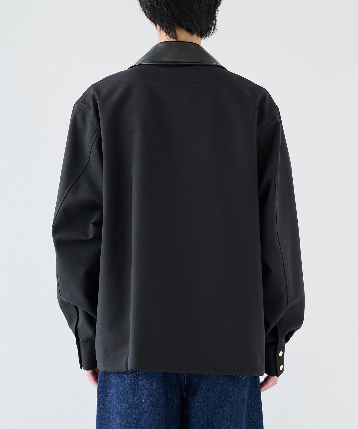 Chambray Gabardine Dot Button Coach Jacket CULLNI