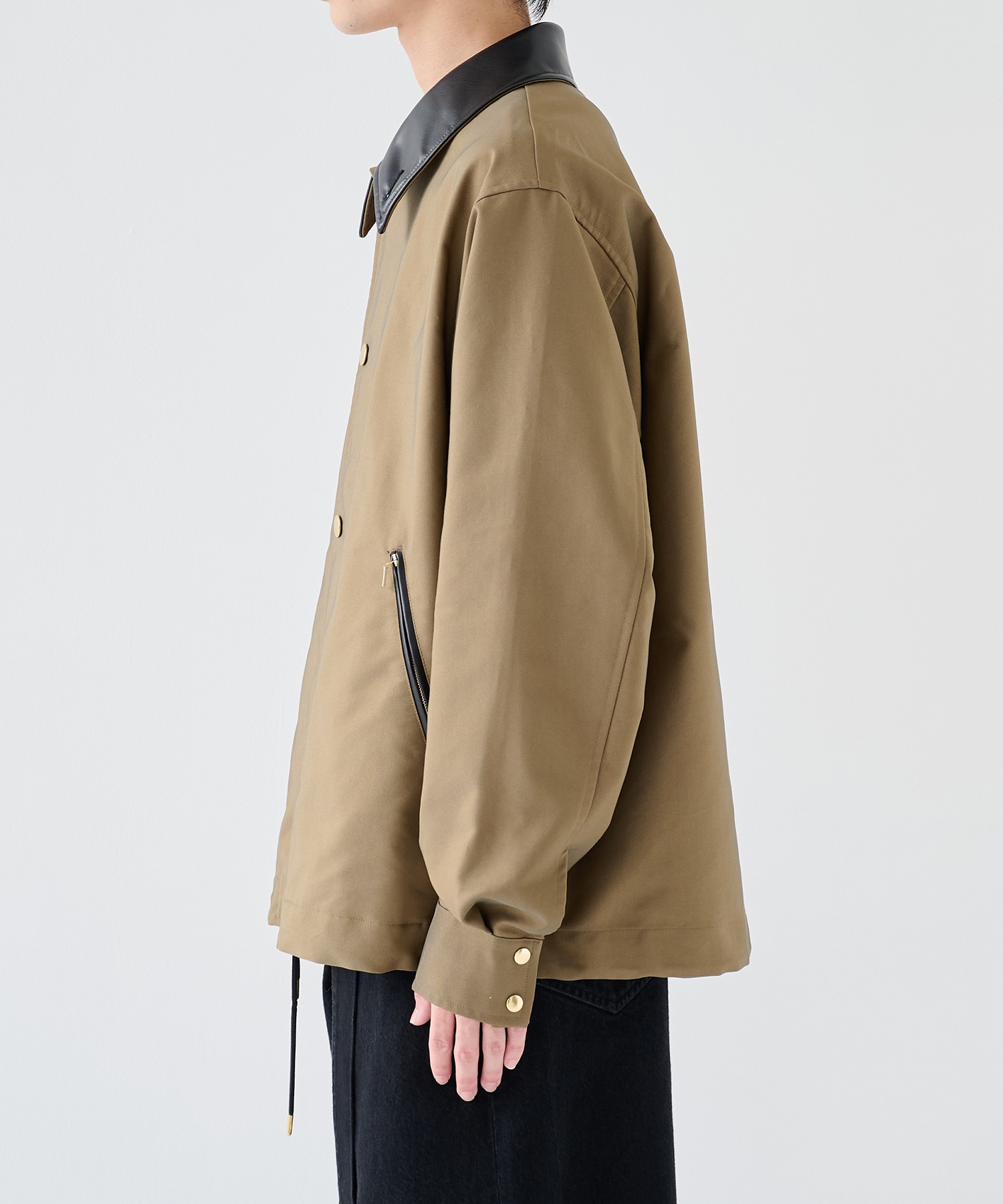 Chambray Gabardine Dot Button Coach Jacket CULLNI
