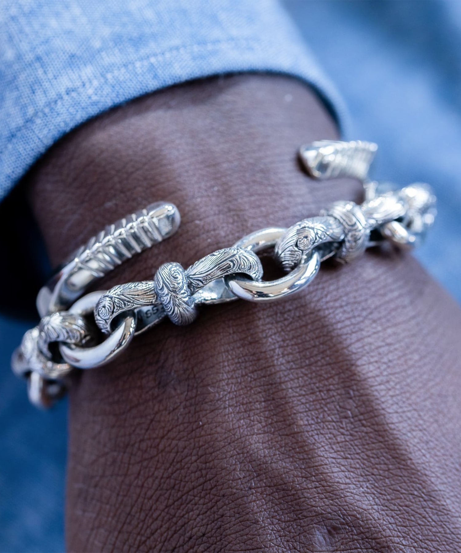BN-066 Arabesque mebiusu bracelet XL WAKAN SILVER SMITH