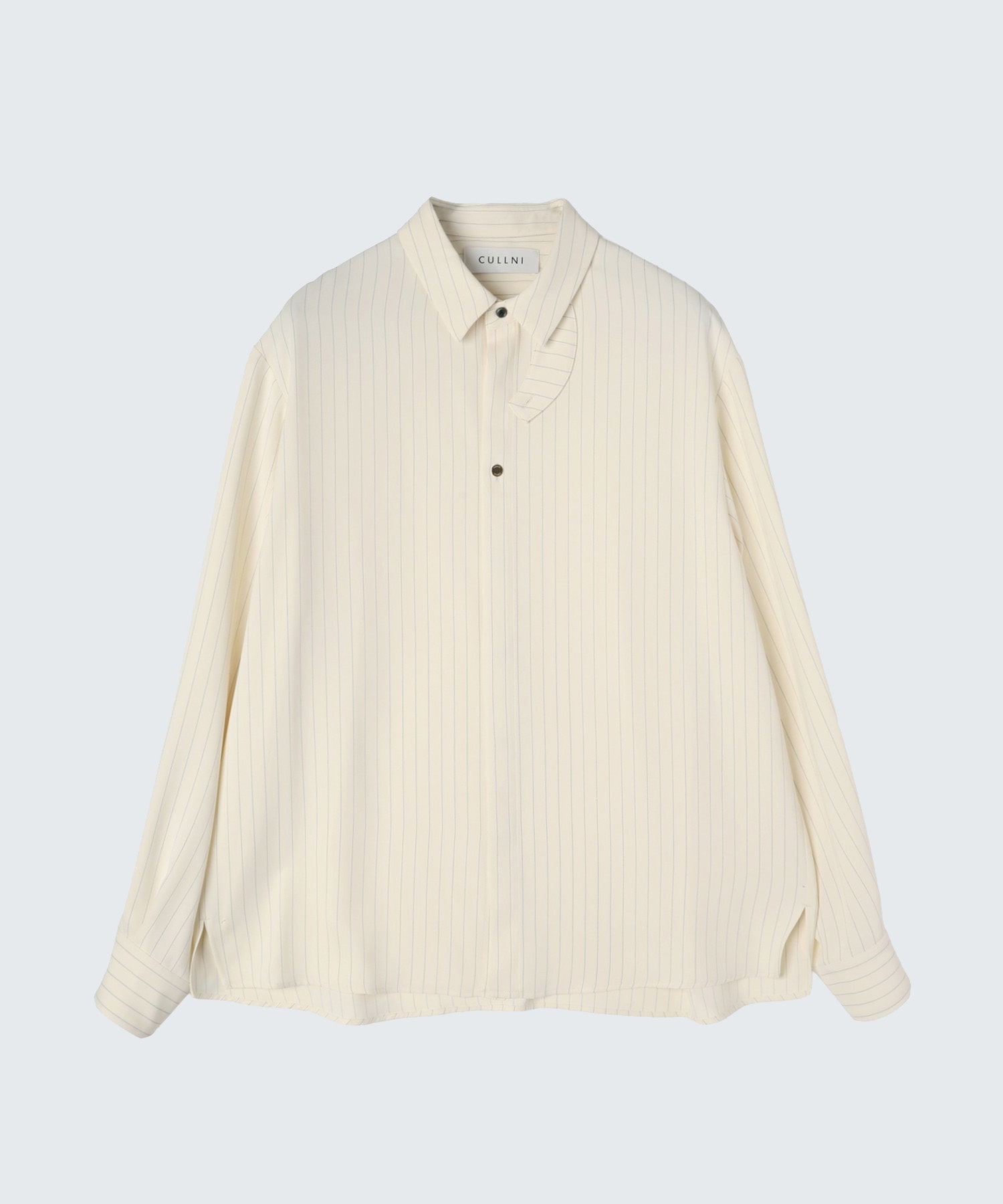 Stripe Double Cloth Chin Tab Long Sleeve Shirt CULLNI