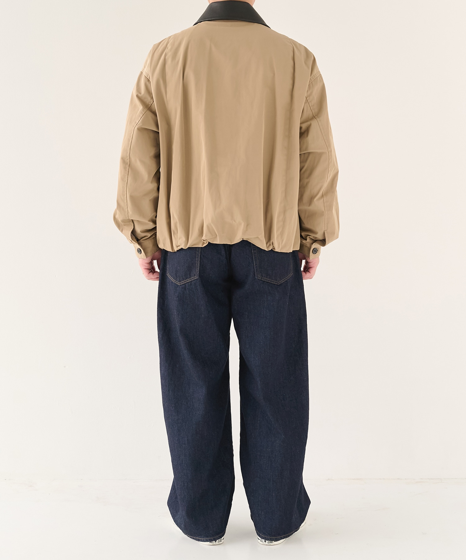Leather collar Balloon Blouson STUDIOUS