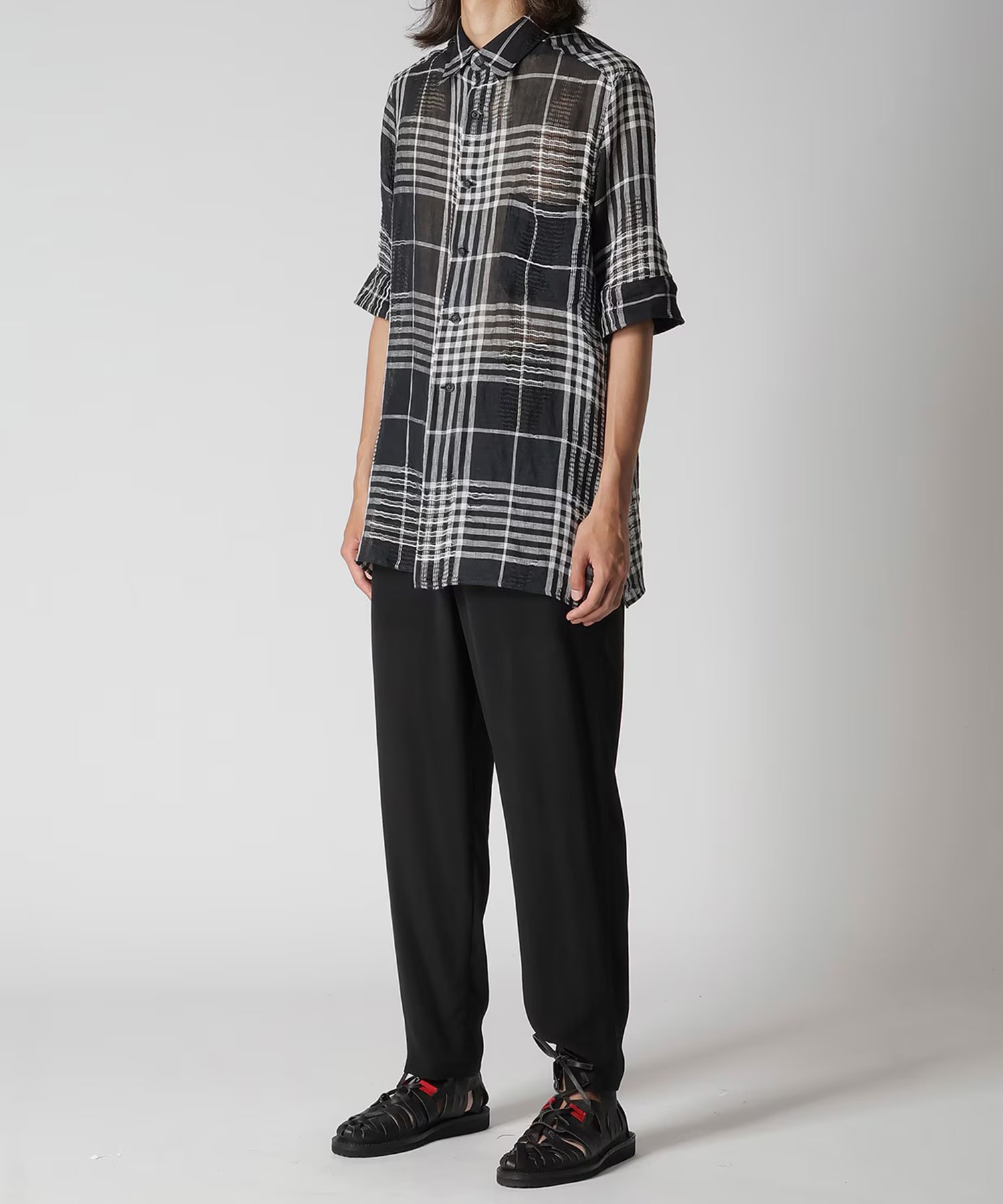 HK-B71-313 CHECK S/S SHIRT Yohji Yamamoto
