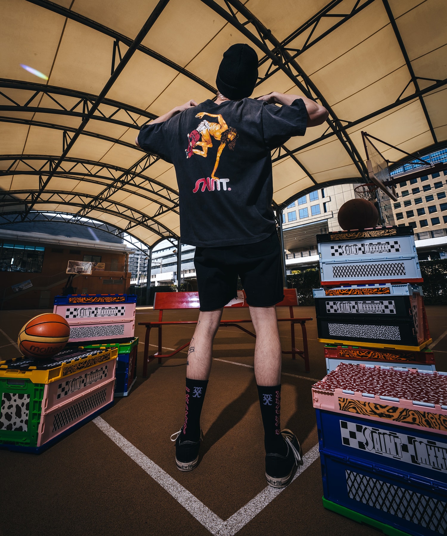 SM-MK8-0000-007/SS T-SHIRT/SKATE/BLACK SAINT M××××××