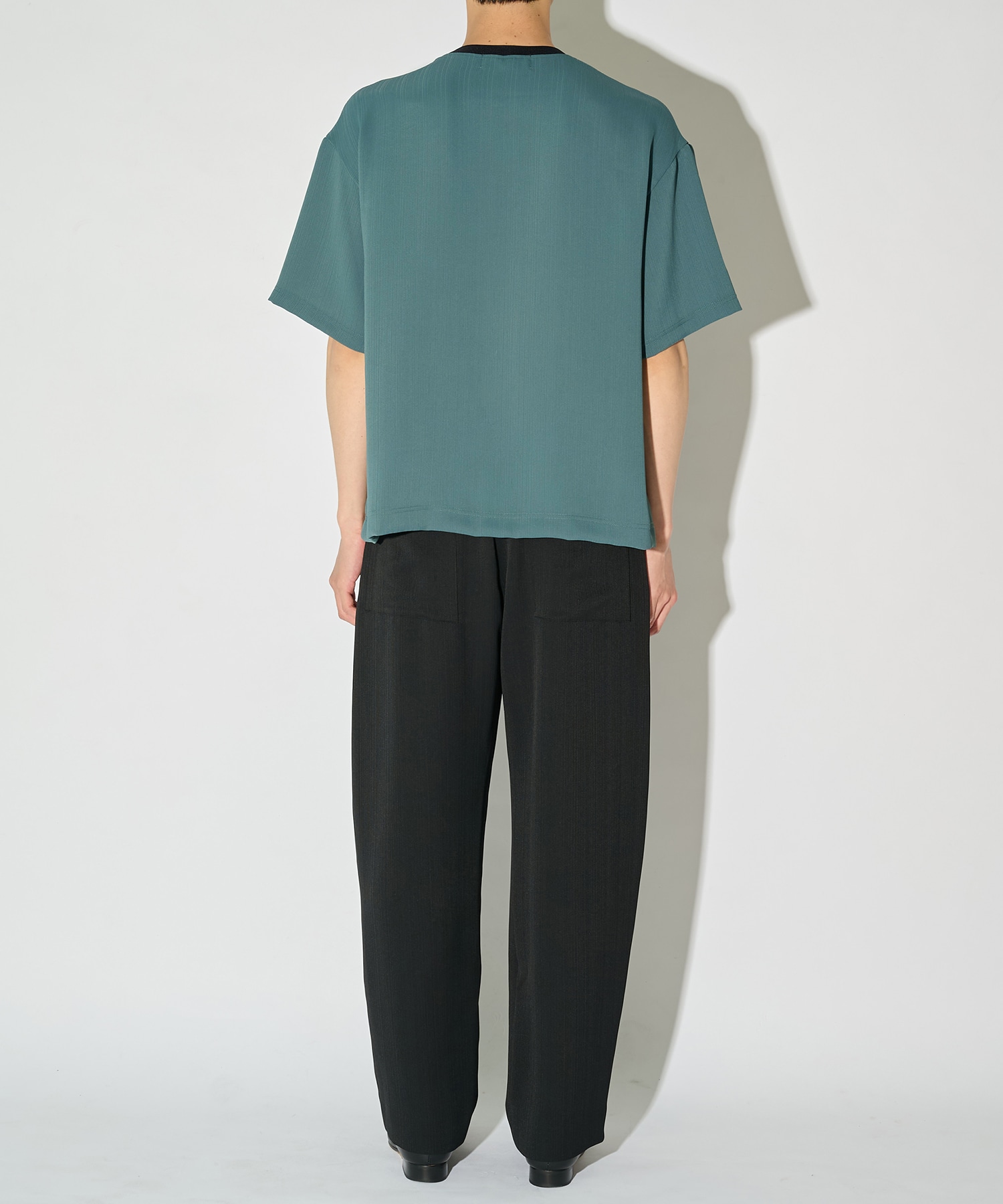 別注 Cord pique Leather Patch Short Sleeve Pullover CULLNI
