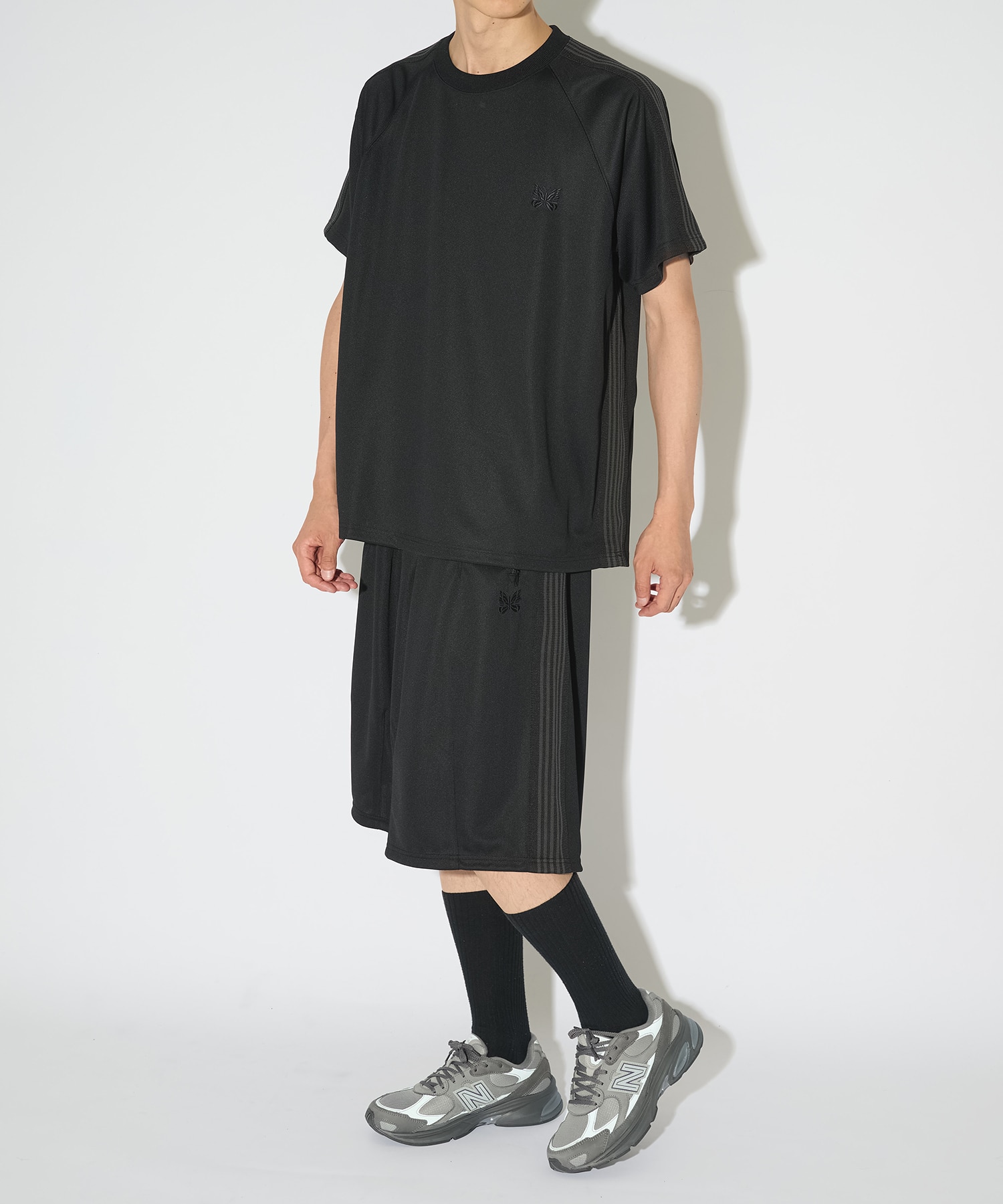 別注 S/S Track Crew Neck Shirt - Mesh NEEDLES