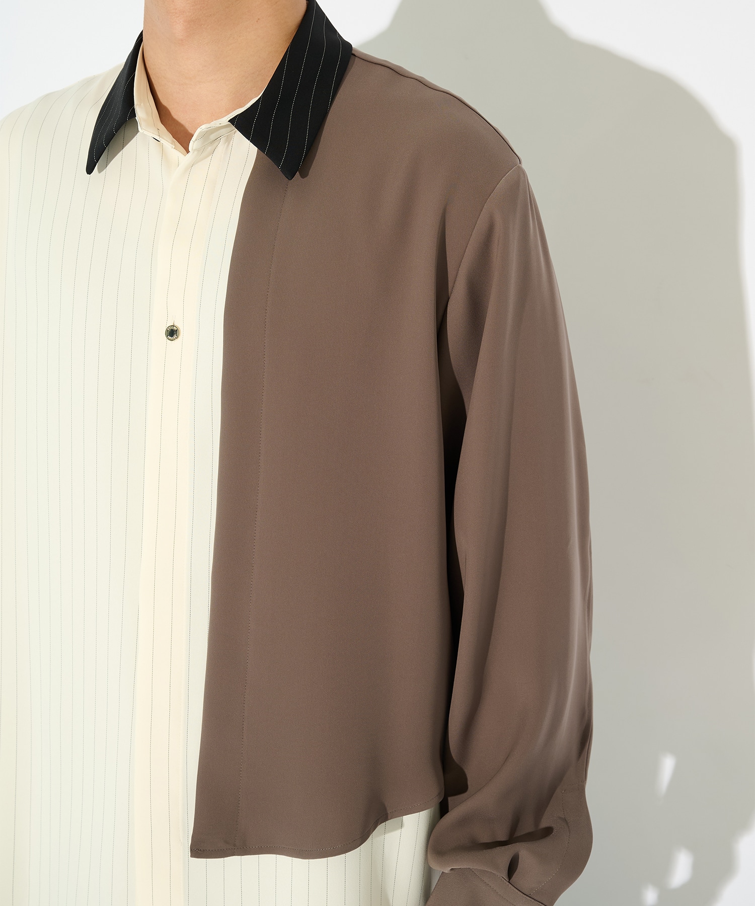 Double Satin Asymmetrical Layered Shirt CULLNI