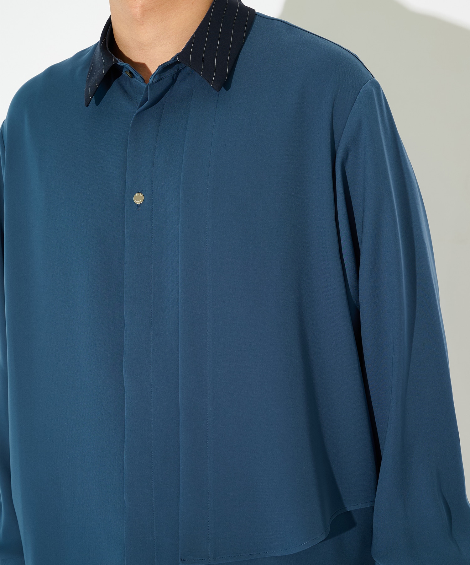 Double Satin Asymmetrical Layered Shirt CULLNI