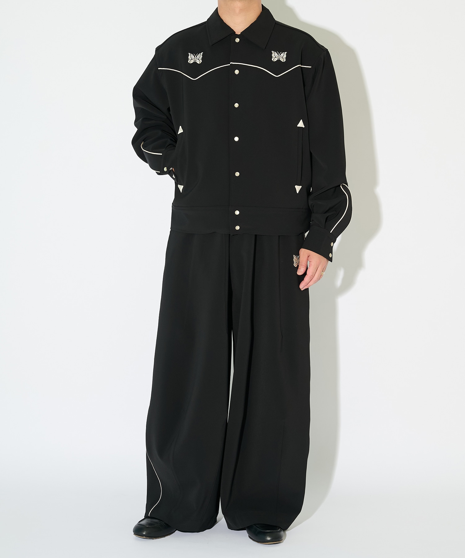 別注 Piping Cowboy H.D. Pant-Poly Double Cloth NEEDLES