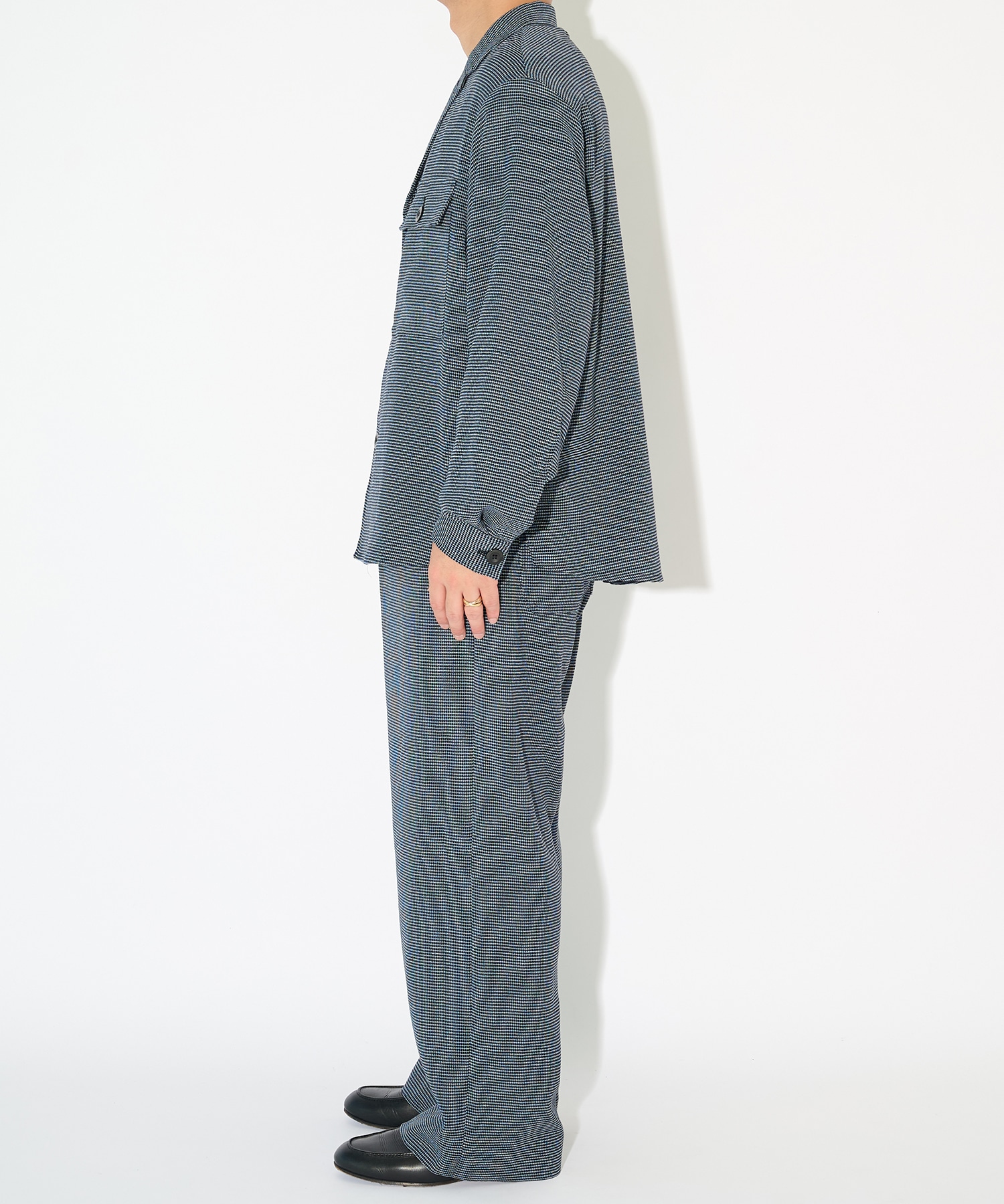 Mix Yarn Mesh Drawstring Wide Pants CULLNI