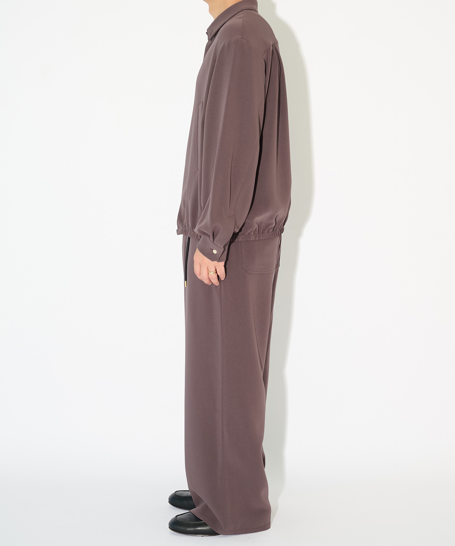 Triacetate Airy Cloth Drawstring Wide Pants CULLNI