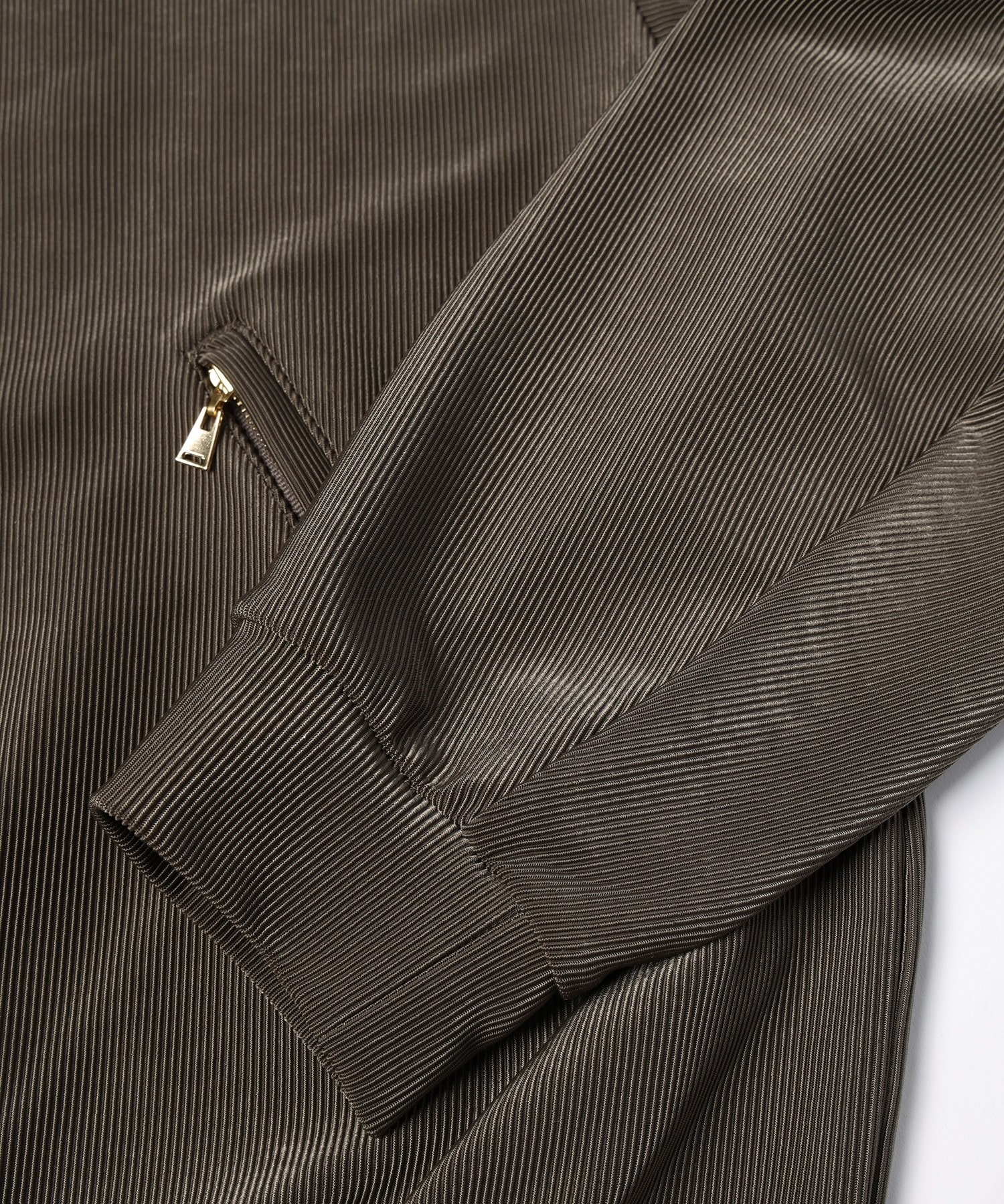 Stretch Fiber Cord Pique Layered Collar Zip Up Blouson CULLNI