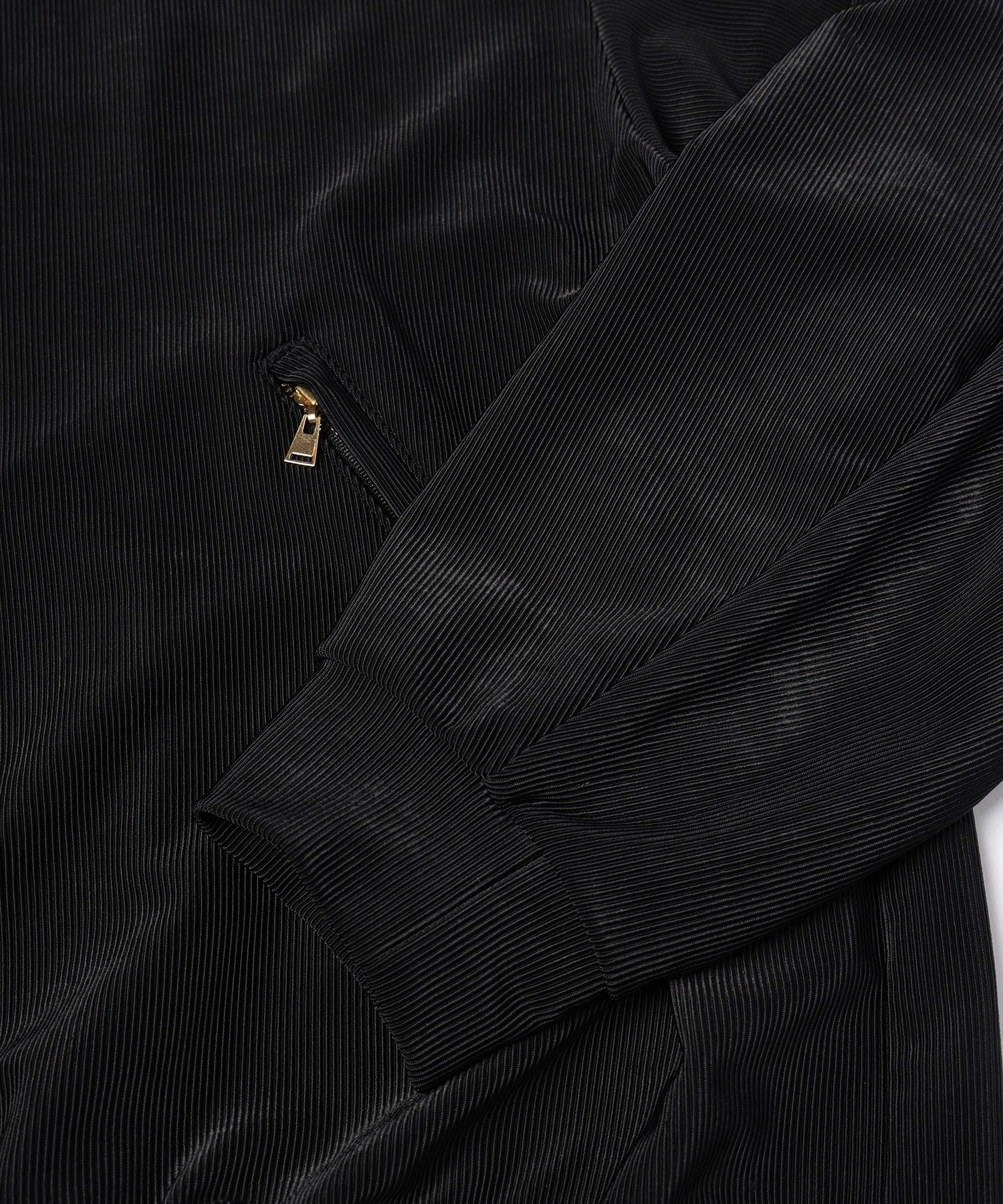 Stretch Fiber Cord Pique Layered Collar Zip Up Blouson CULLNI