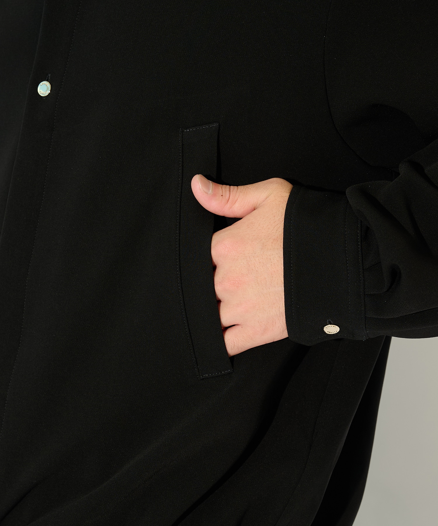 Triacetate Airy Cloth Long Sleeve Shirt Blouson CULLNI
