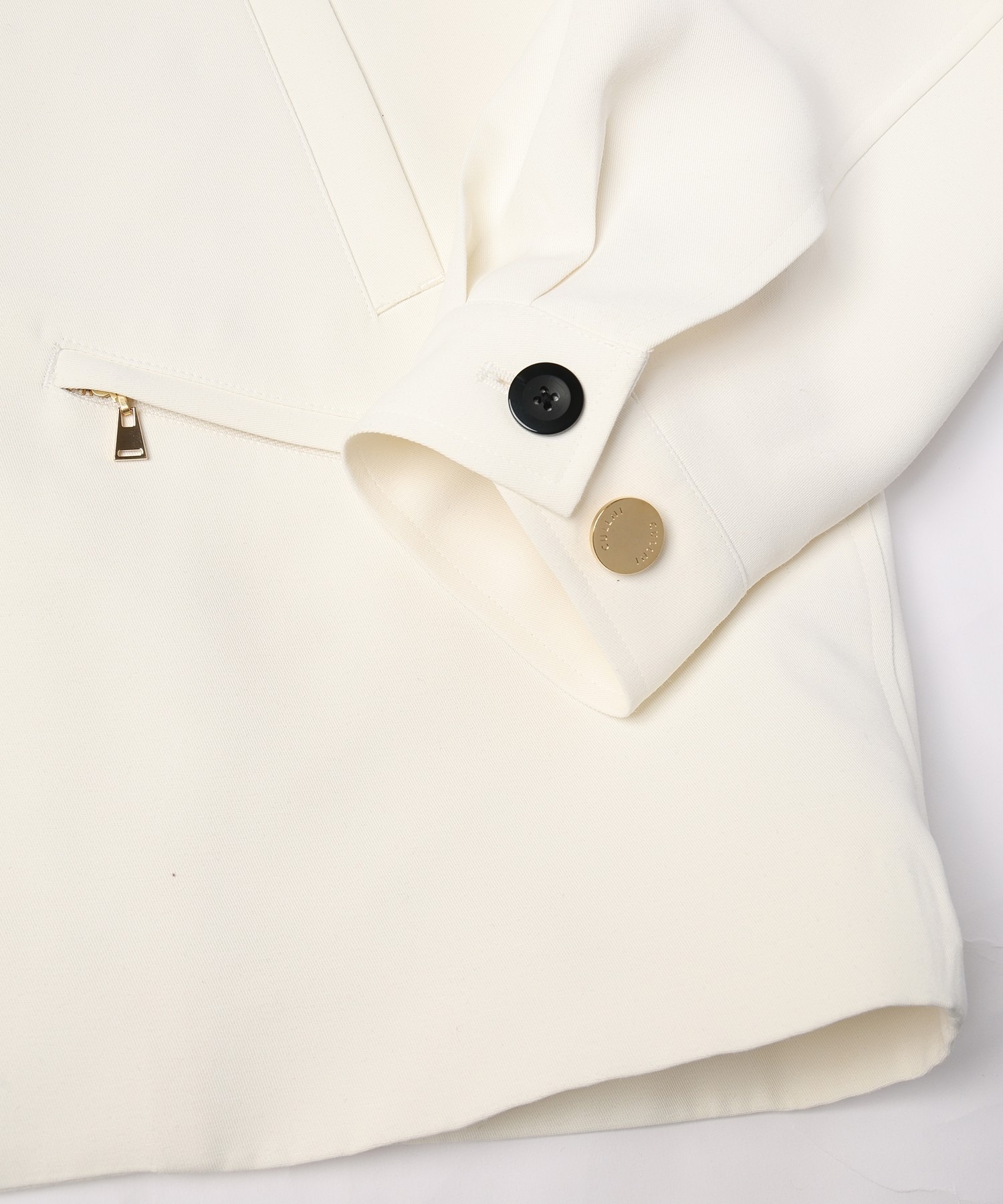 Structuerd Twill Double Cloth Leather Collar Blouson CULLNI