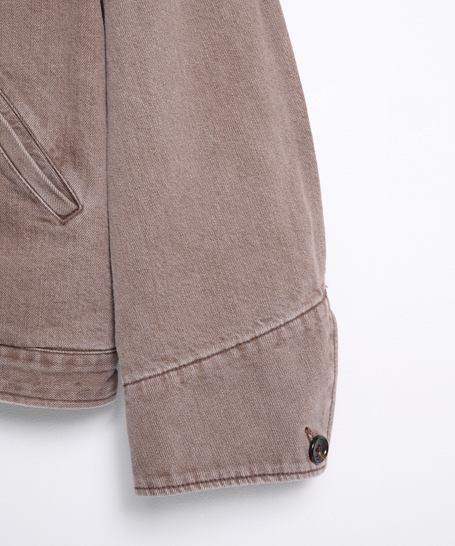 Faded denim zip jakcet KHOKI