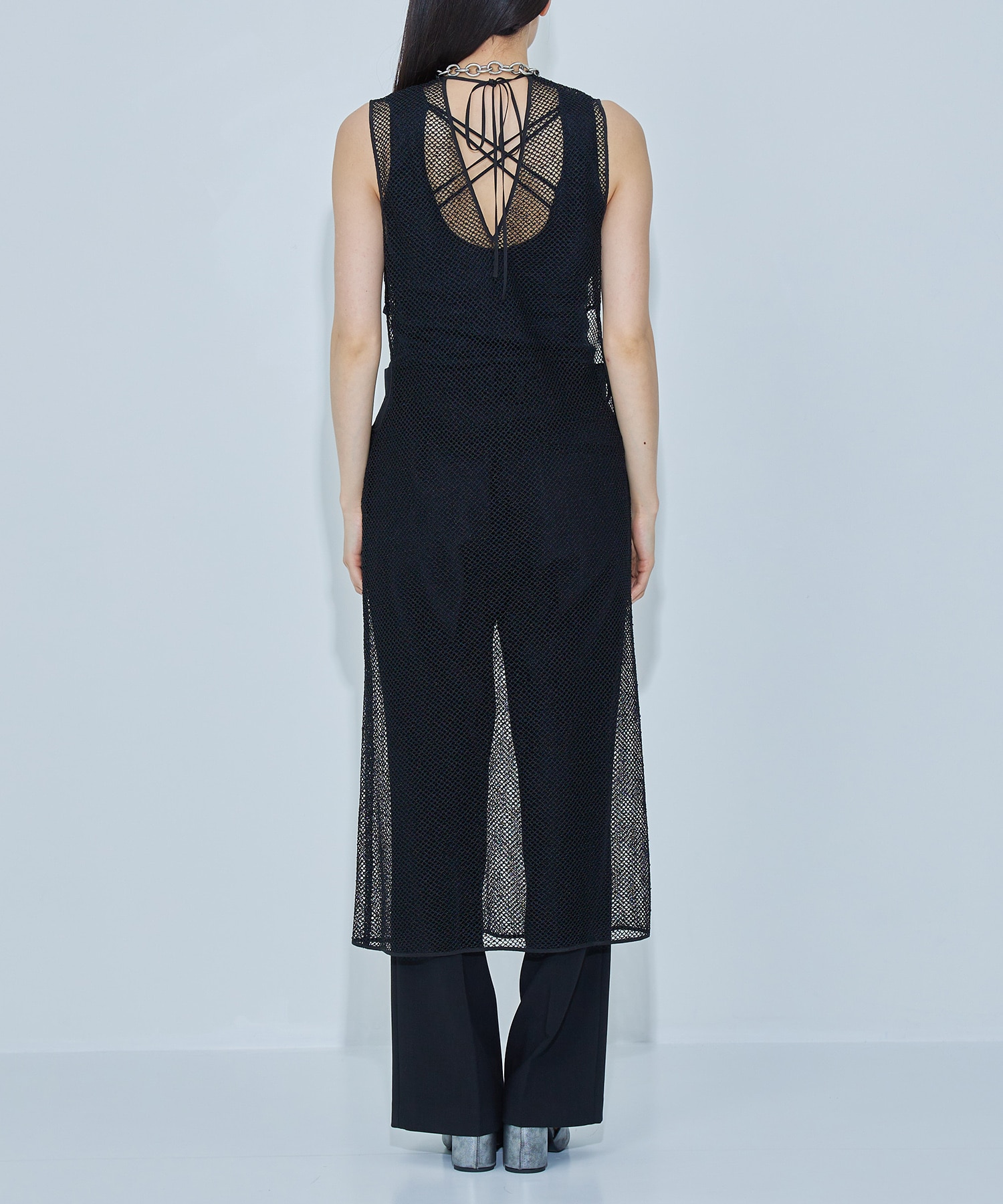 Waist Cut-Out Mesh Dress STUDIOUS