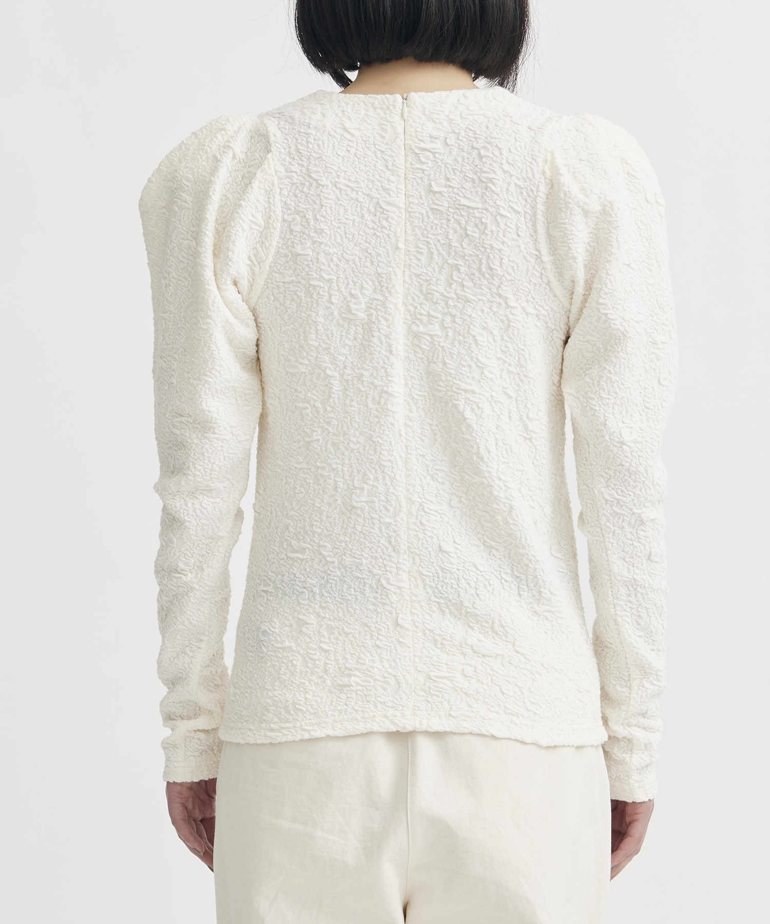 Mutton Sleeve Stretch Lace Top STUDIOUS