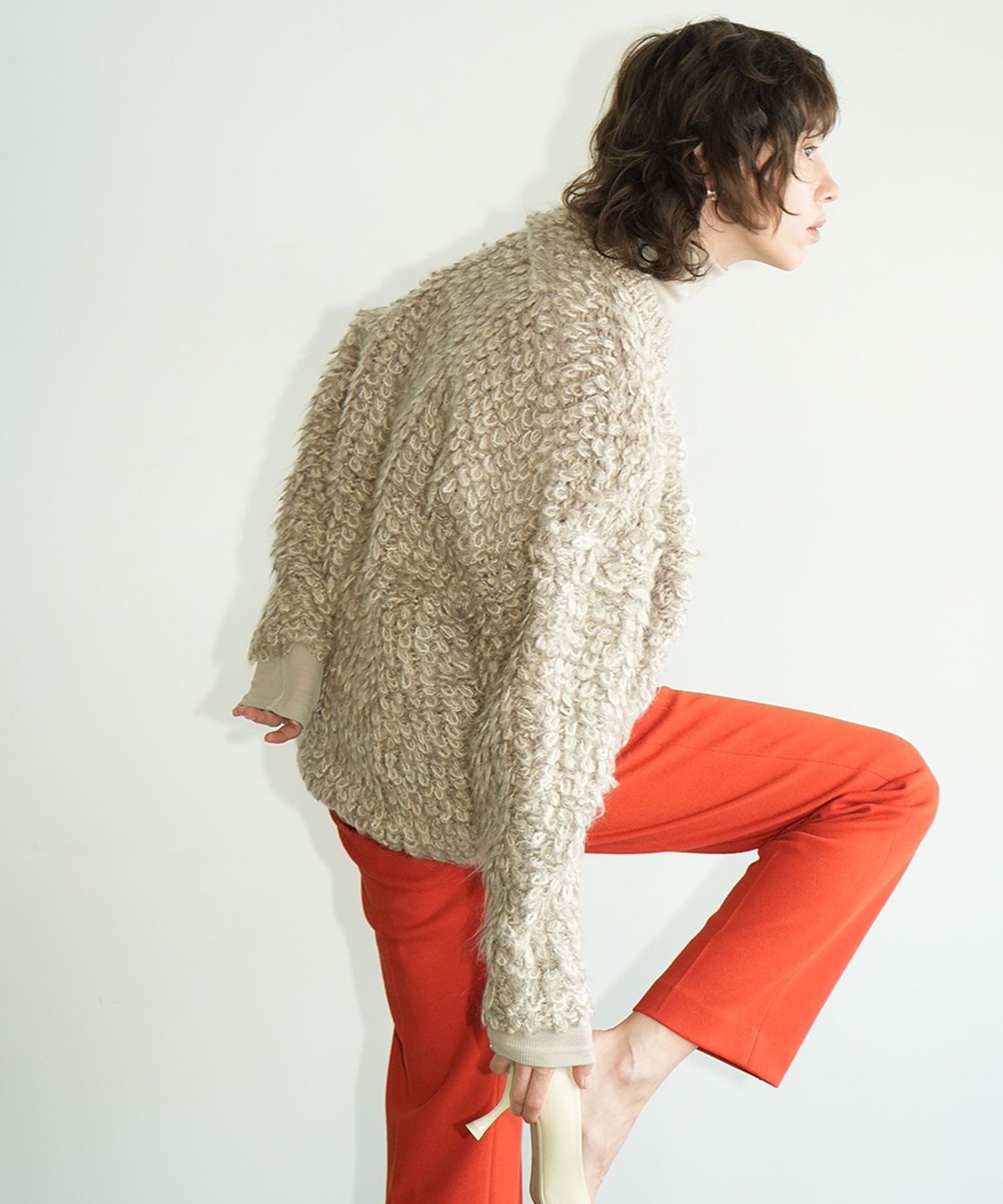 MIX LOOP MOHAIR KNIT TOPS CLANE
